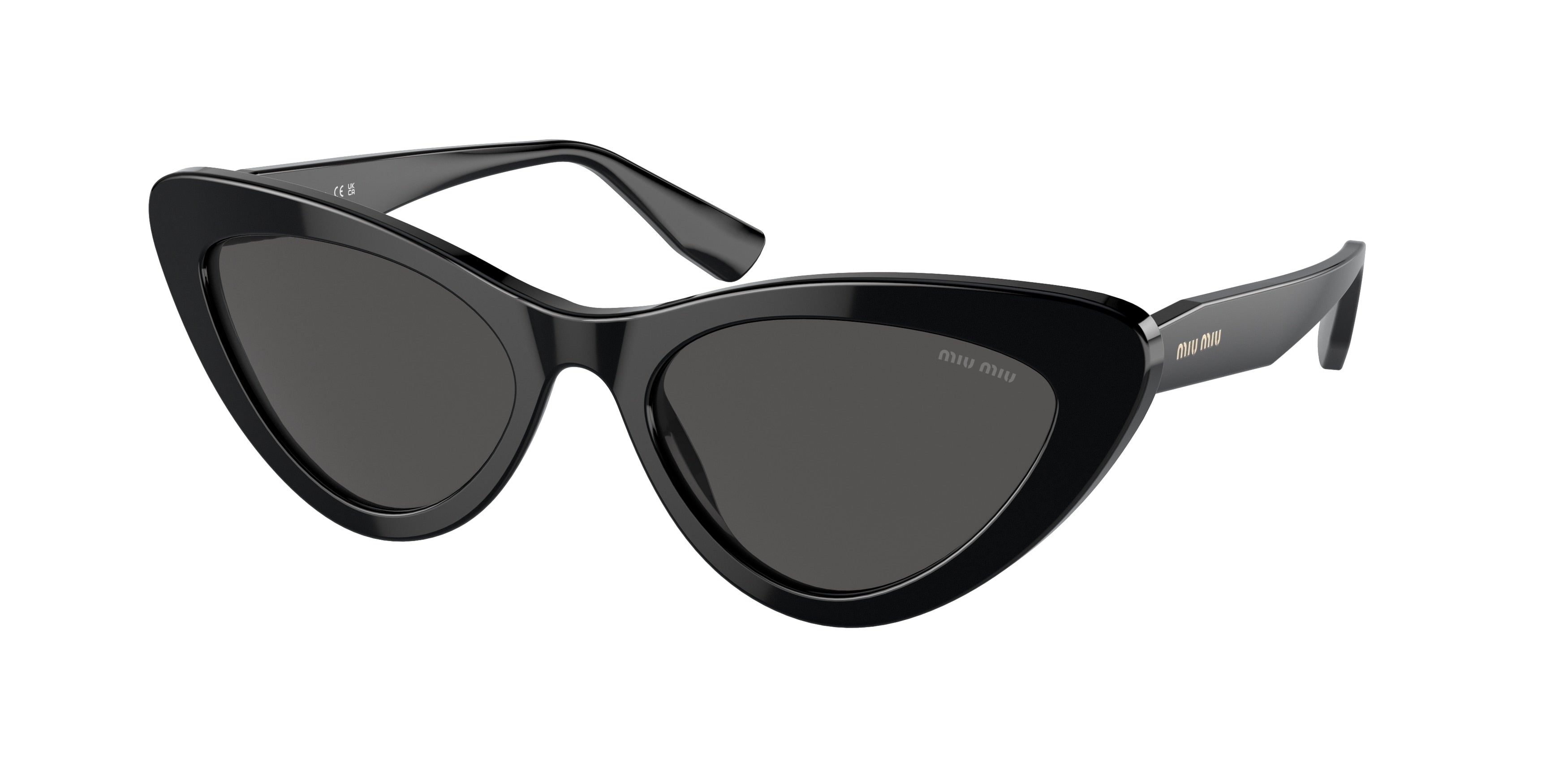 Miu Miu CORE COLLECTION MU01VS Butterfly Sunglasses 1AB5S0-Black 55-140-19 - Color Map Black
