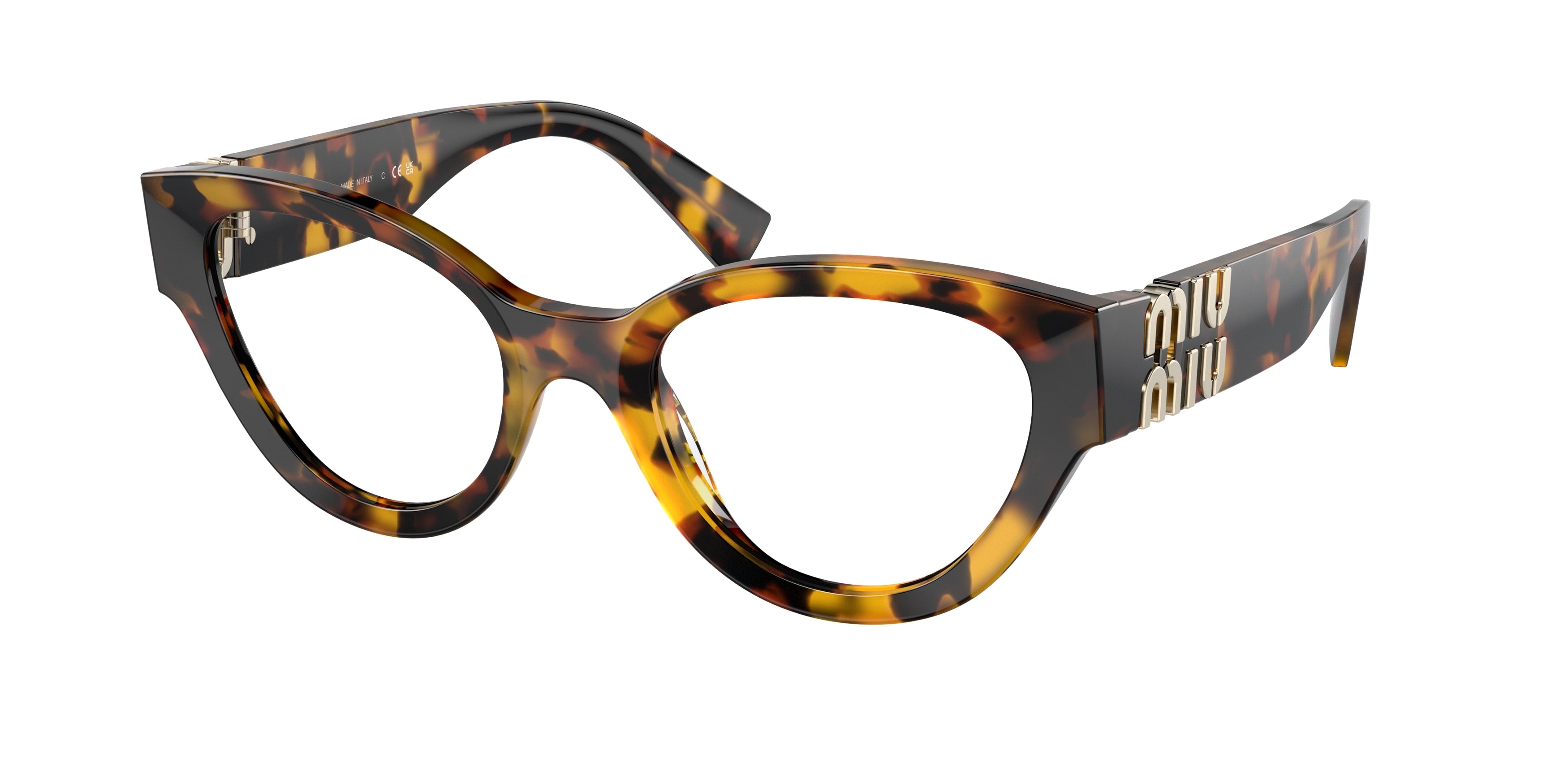 Miu Miu MU01VV Phantos Eyeglasses VAU1O1-Honey Havana 52-135-21 - Color Map Tortoise