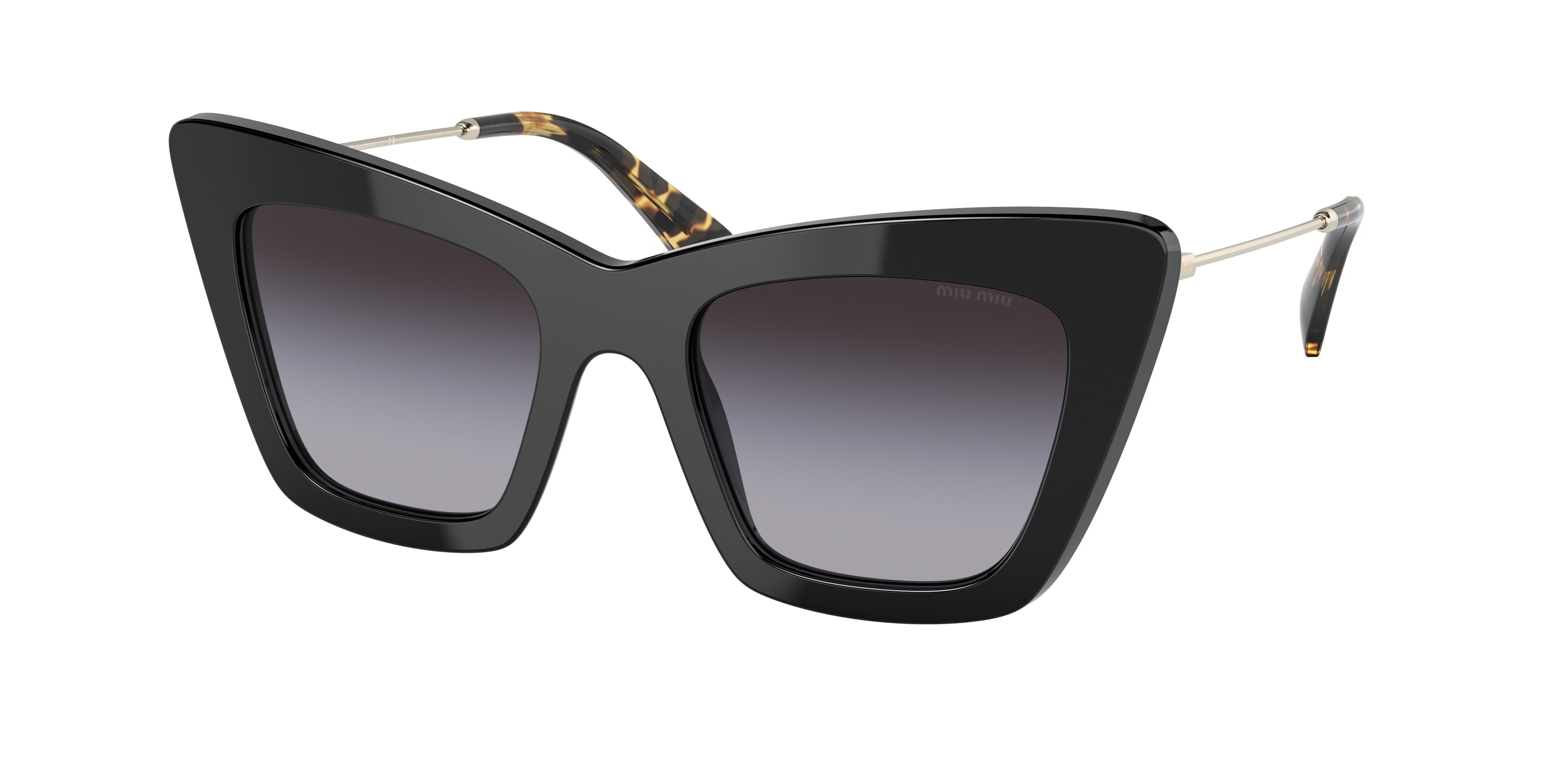 Miu Miu MU01WS Cat Eye Sunglasses  1AB5D1-Black 50-140-20 - Color Map Black