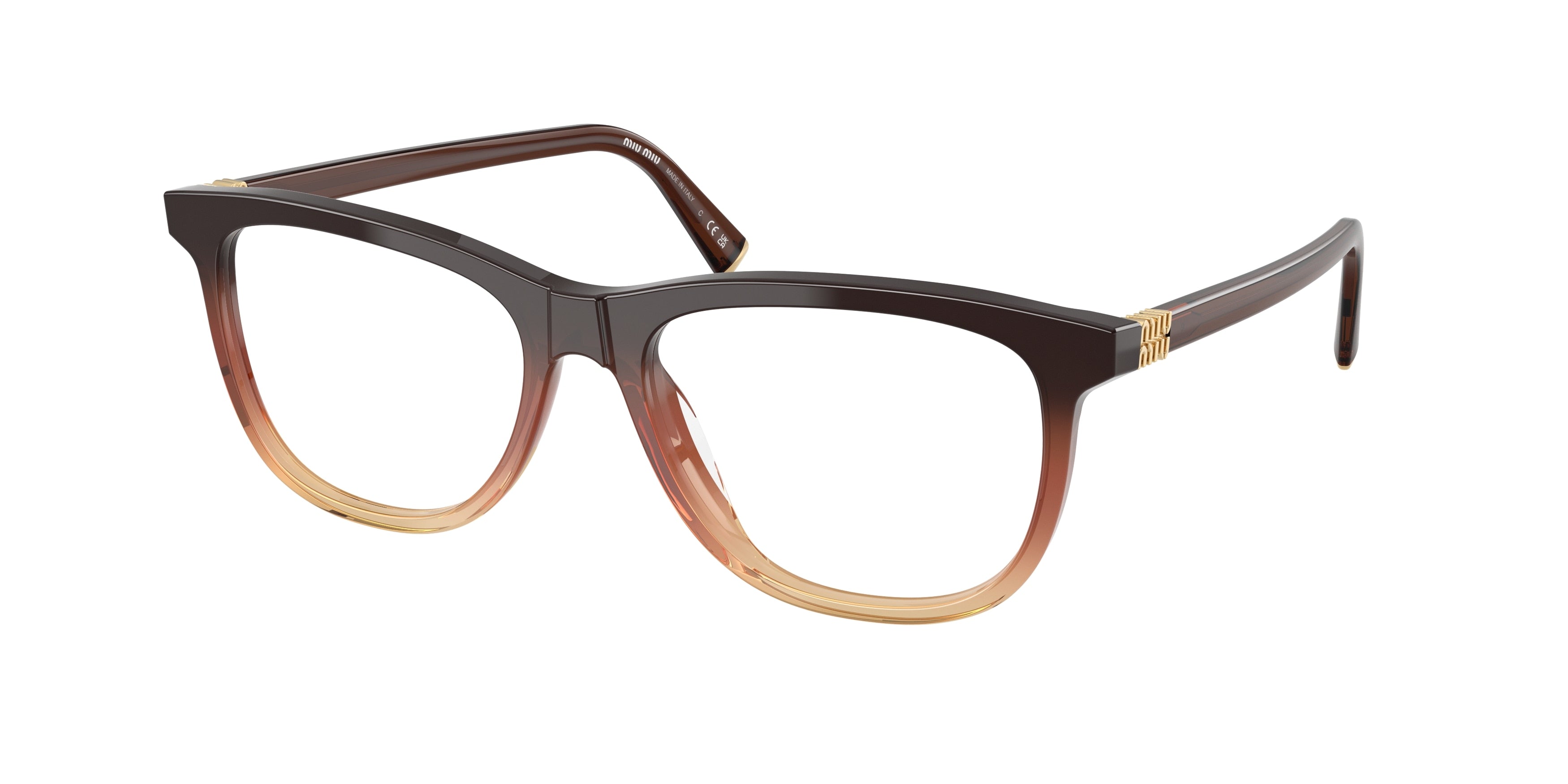 Miu Miu MU01WV Phantos Eyeglasses 24C1O1-Brown Gradient 54-140-17 - Color Map Brown