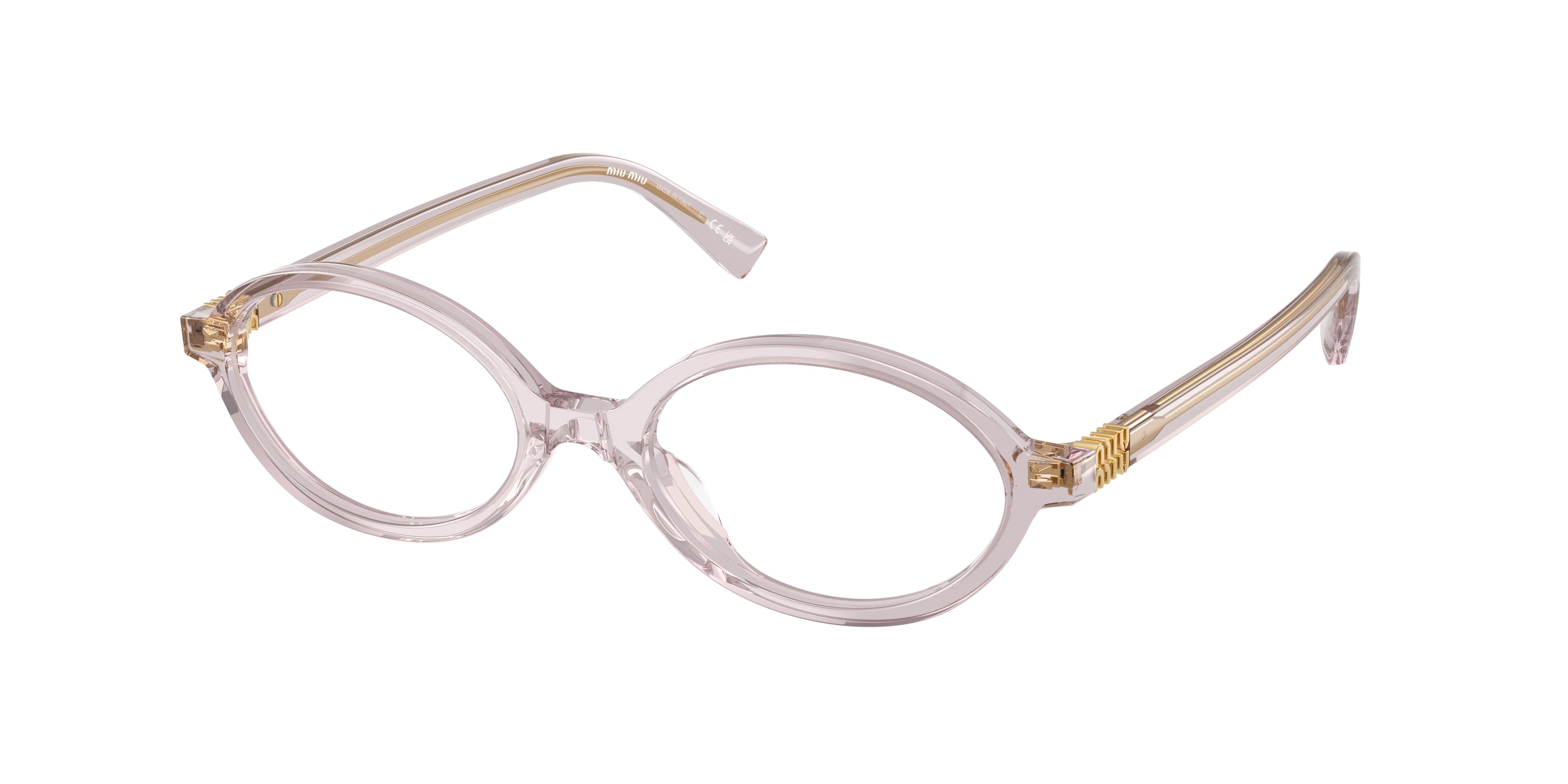 Miu Miu MU01XV Oval Eyeglasses 12W1O1-Mauve Transparent 50-140-18 - Color Map Violet