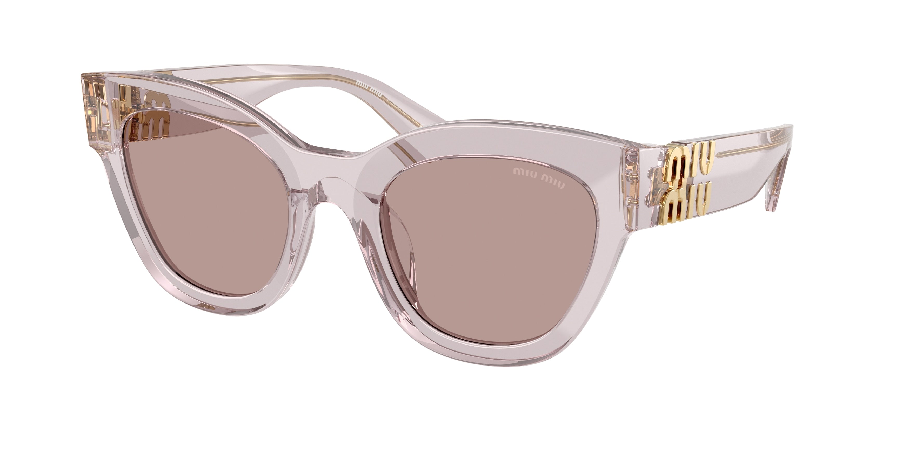 Miu Miu MU01YS Square Sunglasses 12W20I-Transparent Mauve 51-135-22 - Color Map Violet
