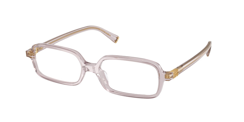 Miu Miu MU01YVF Rectangle Eyeglasses 12W1O1-Mauve Transparent 53-140-16 - Color Map Violet