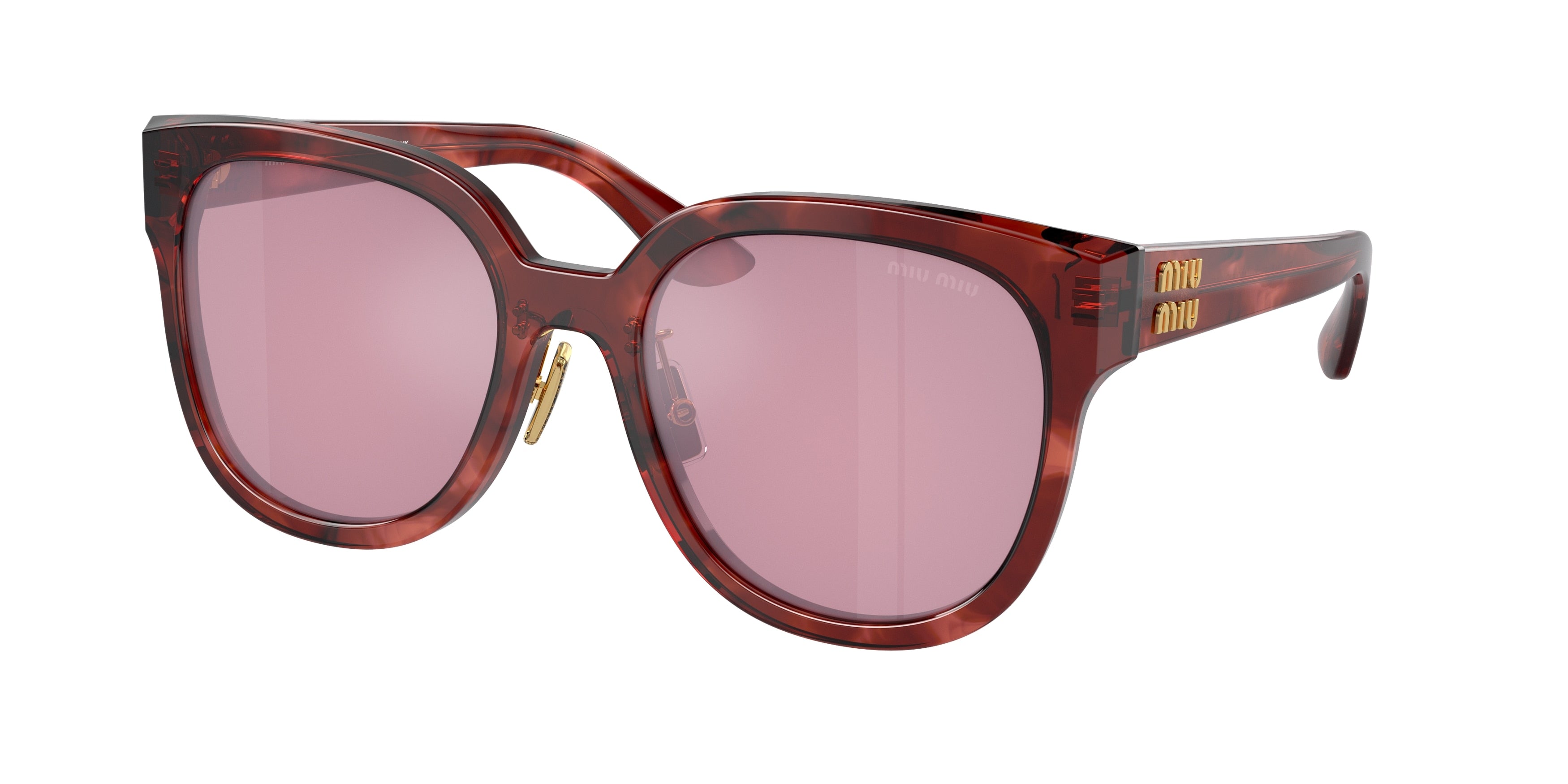Miu Miu MU01ZS Square Sunglasses 12Q50D-Striped Garnet 55-140-20 - Color Map Red