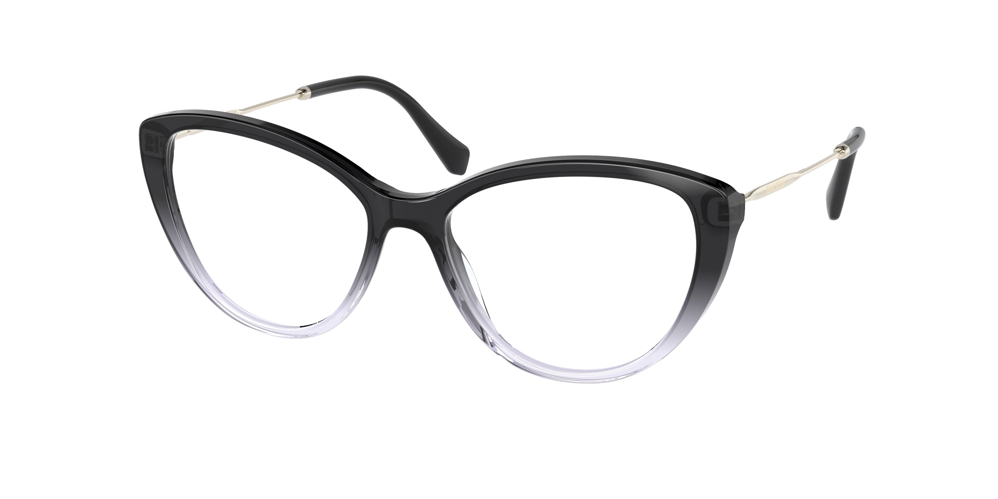 Miu Miu CORE COLLECTION MU02SV Cat Eye Eyeglasses 05T1O1-Black Gradient Blue 53-140-16 - Color Map Black