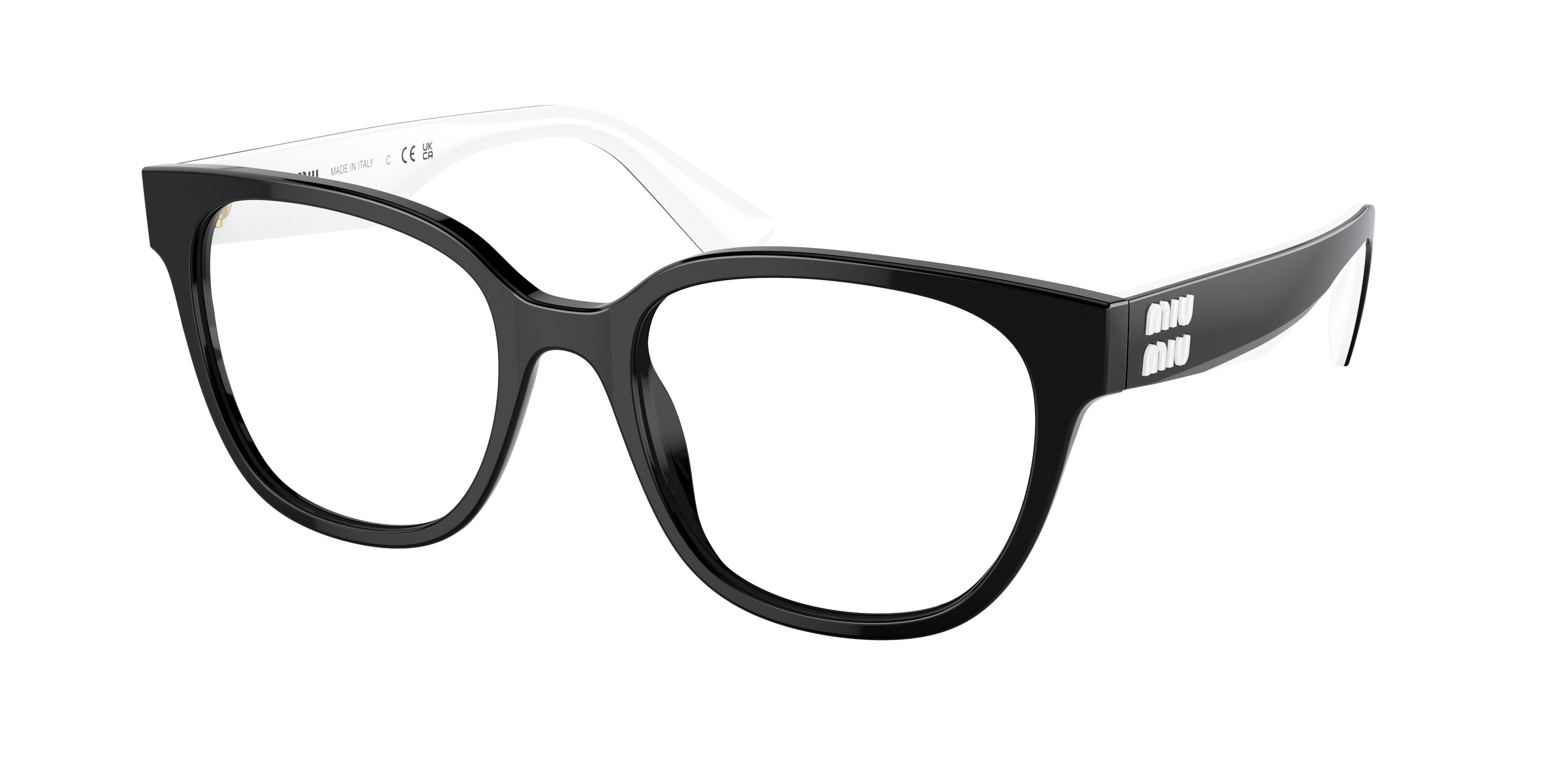Miu Miu MU02VV Square Eyeglasses 10G1O1-Black 52-145-19 - Color Map Black