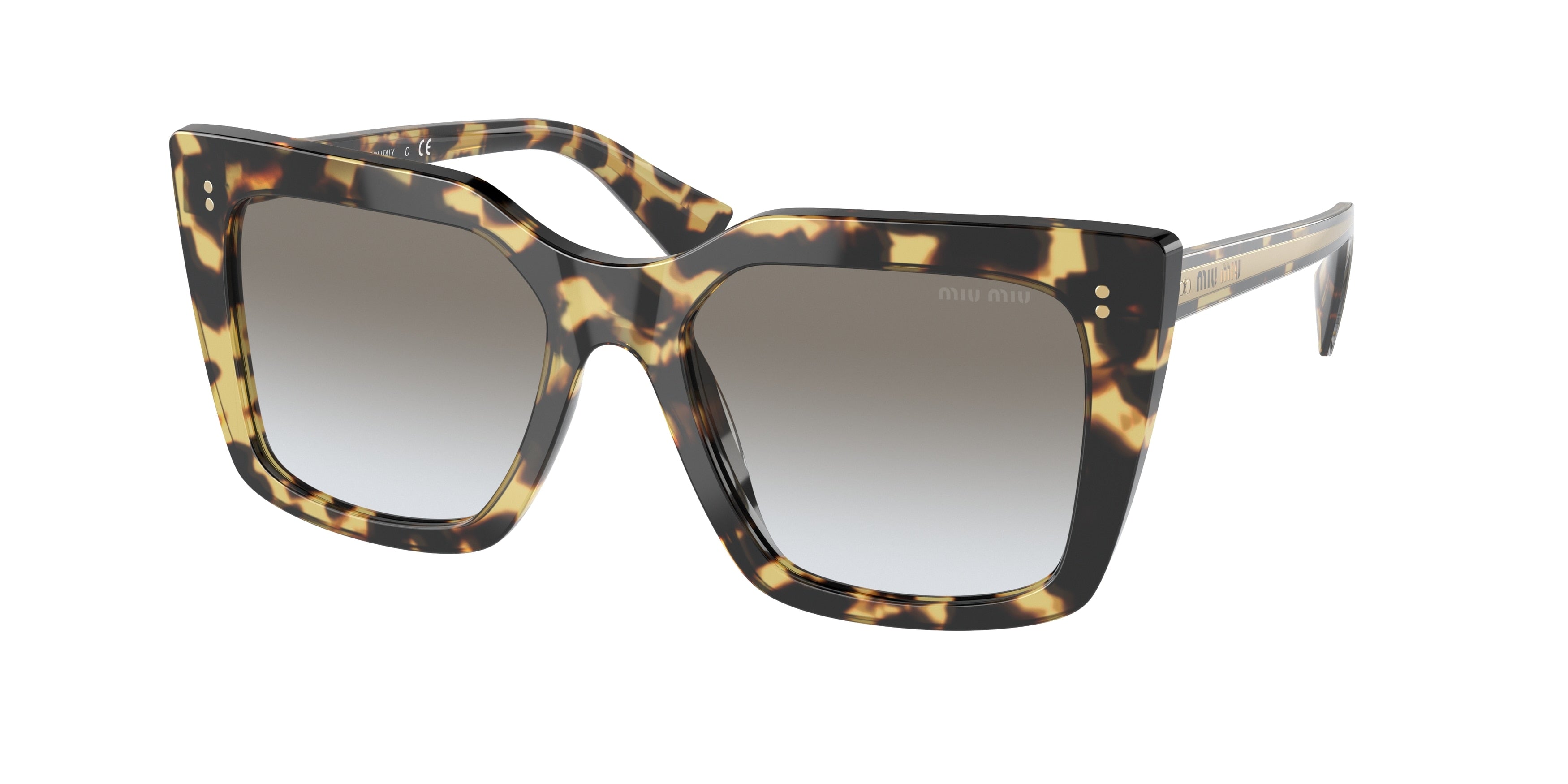 Miu Miu MU02WS Square Sunglasses 7S00A7-Light Havana 53-145-18 - Color Map Tortoise