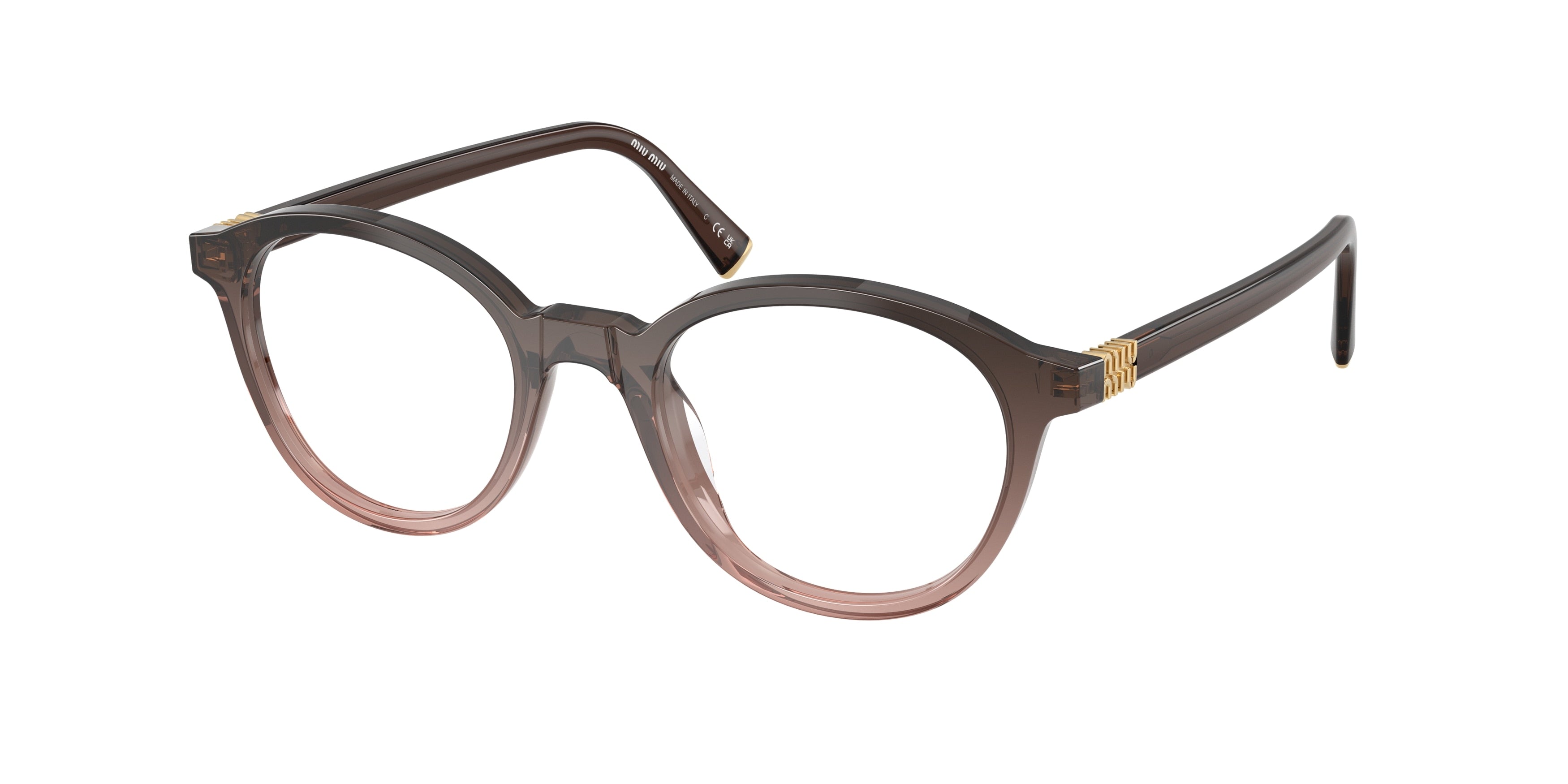 Miu Miu MU02WV Round Eyeglasses 25C1O1-Bordeaux Gradient 50-140-20 - Color Map Red