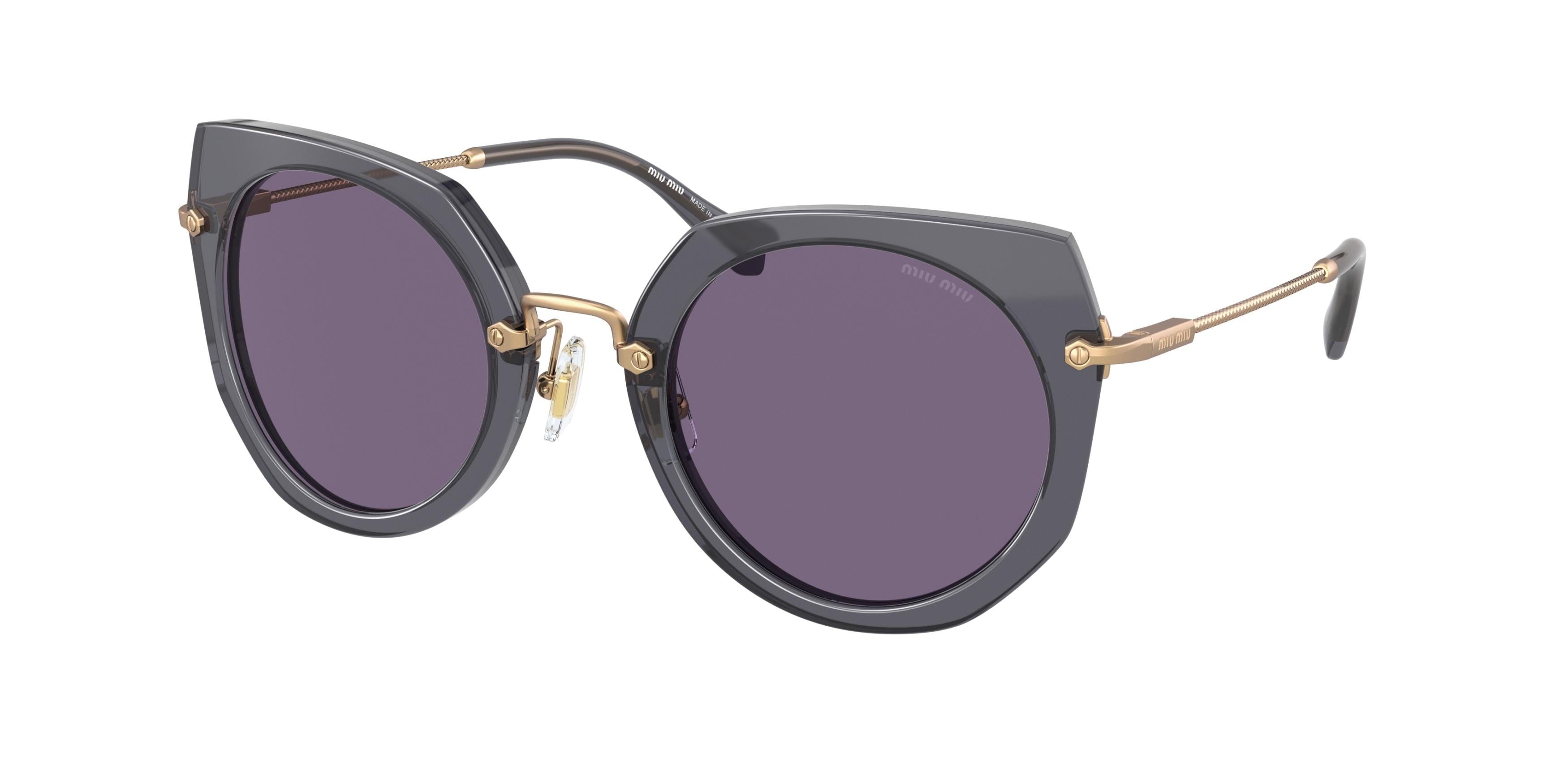 Miu Miu CORE COLLECTION MU02XS Phantos Sunglasses 04O6O2-Grey Transparent 51-140-25 - Color Map Grey