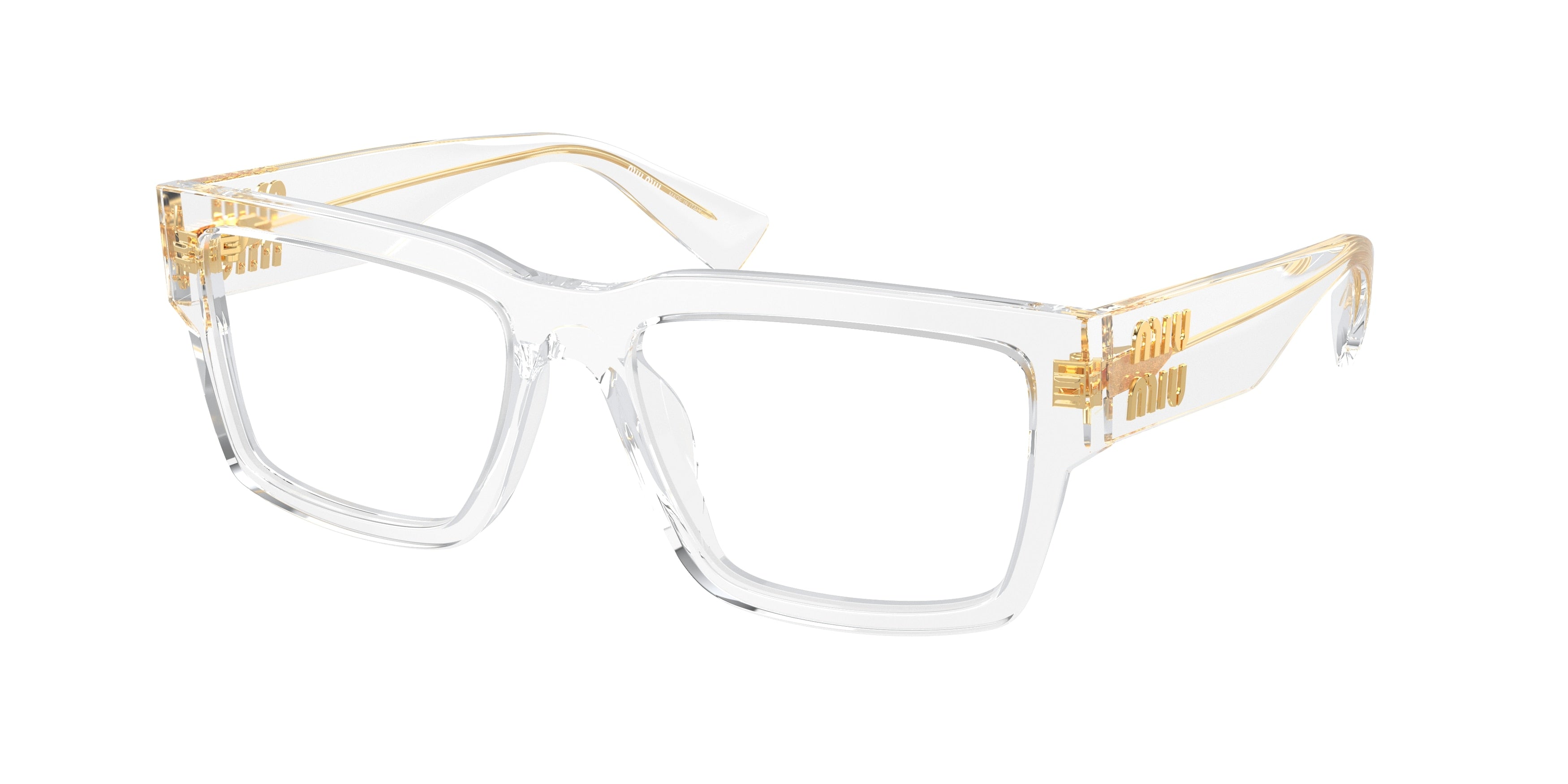 Miu Miu MU02XV Rectangle Eyeglasses 2AZ1O1-Transparent 54-140-17 - Color Map Transparent