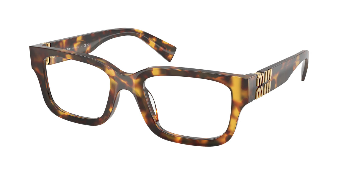 Miu Miu MU02YVF Rectangle Eyeglasses 14L1O1-Havana Honey 54-140-18 - Color Map Tortoise