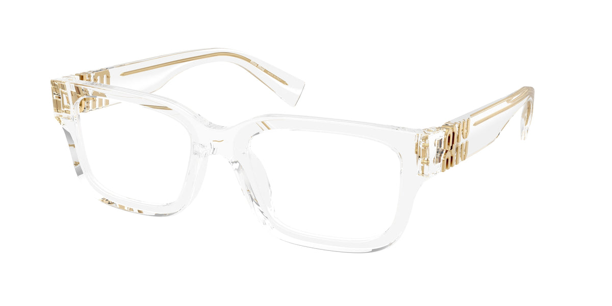 Miu Miu MU02YV Rectangle Eyeglasses 15Z1O1-Transparent 53-140-20 - Color Map Transparent