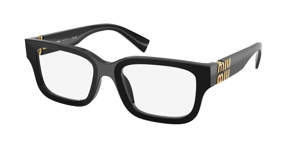 Miu Miu MU02YV Rectangle Eyeglasses 16K1O1-Black 53-140-20 - Color Map Black