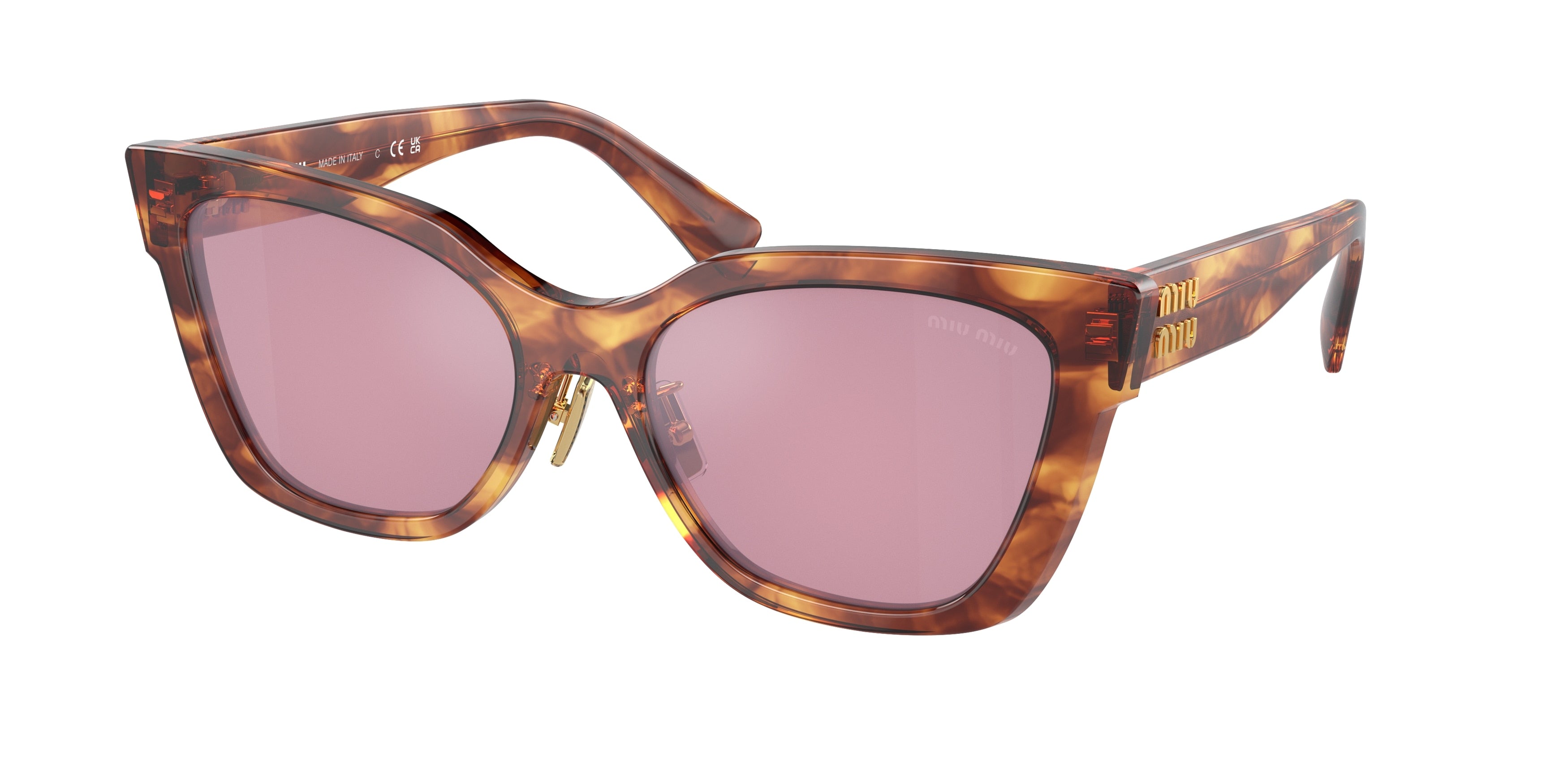 Miu Miu MU02ZS Square Sunglasses 11Q50D-Striped Tobacco 56-140-18 - Color Map Brown