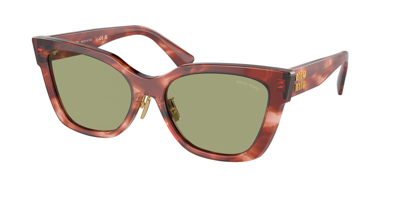 Miu Miu MU02ZS Square Sunglasses 12Q60D-Striped Garnet 56-140-18 - Color Map Red