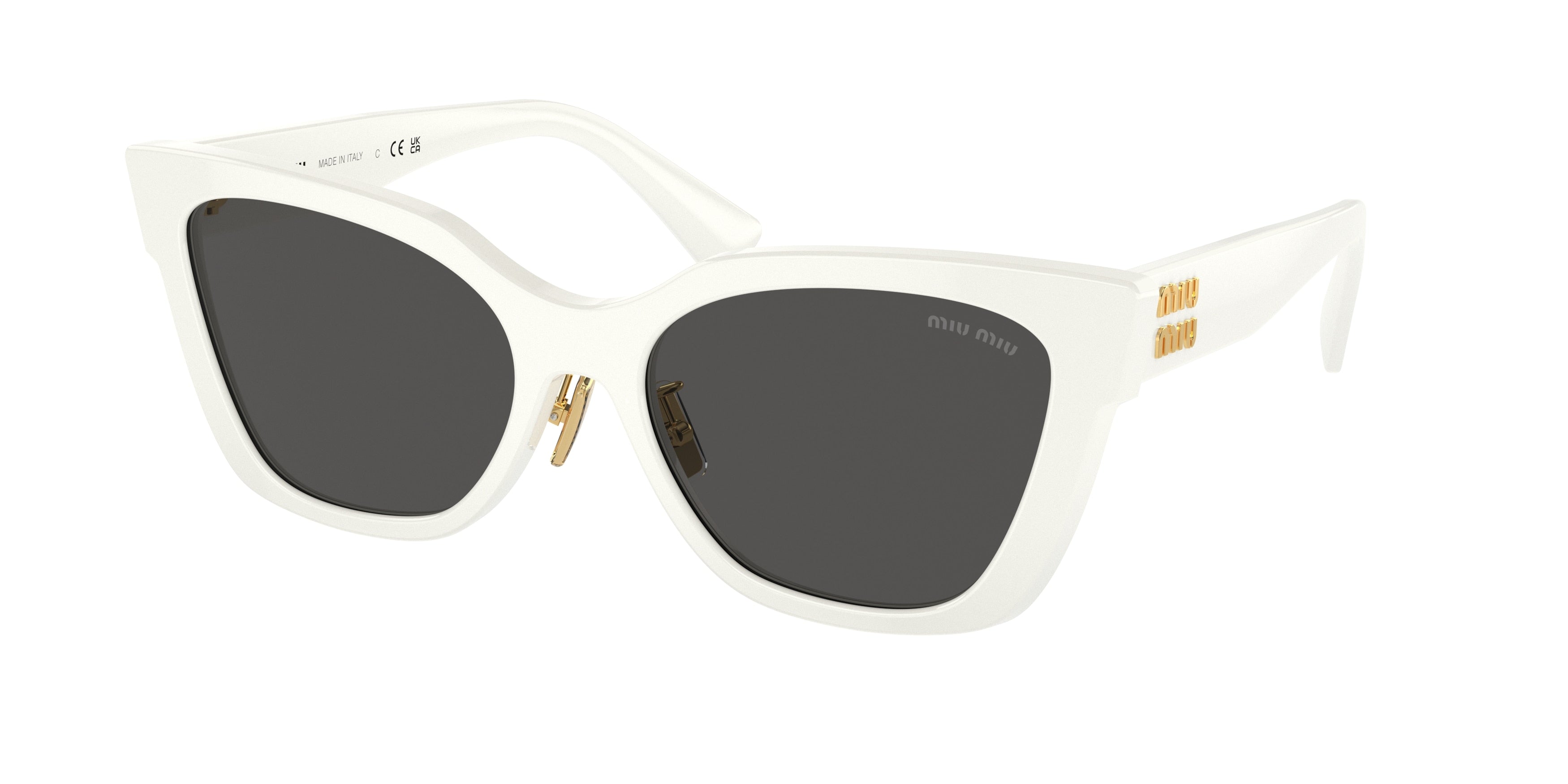 Miu Miu MU02ZS Square Sunglasses 1425S0-White 56-140-18 - Color Map White
