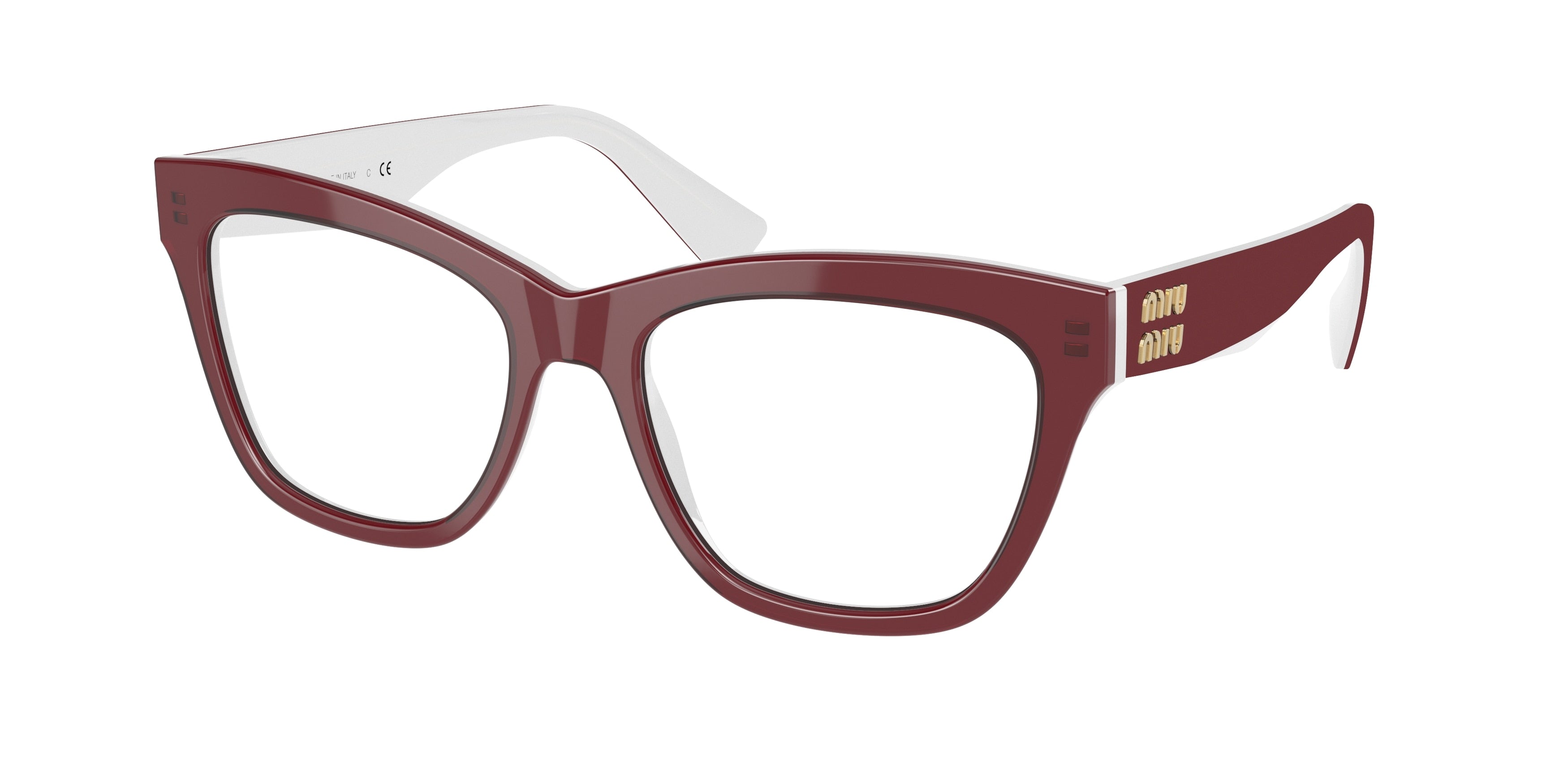 Miu Miu MU03UV Cat Eye Eyeglasses  10D1O1-Red 52-145-18 - Color Map Red