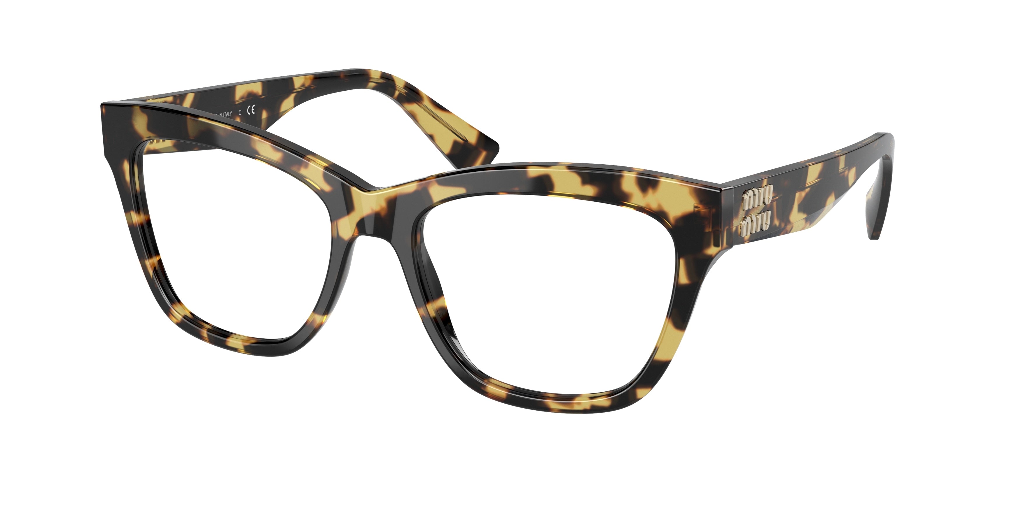 Miu Miu MU03UV Cat Eye Eyeglasses 7S01O1-Light Havana 54-145-18 - Color Map Tortoise