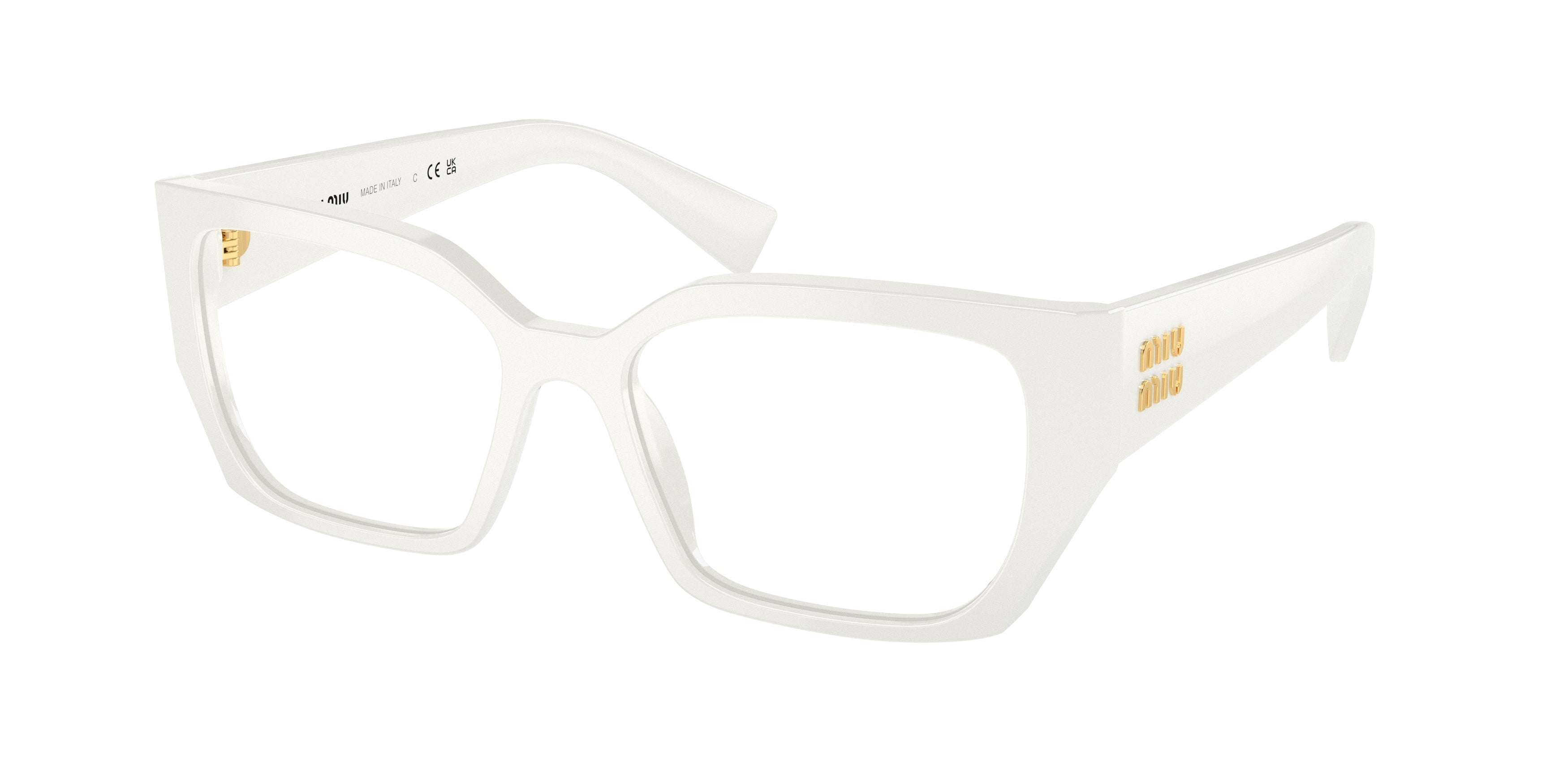 Miu Miu MU03VV Rectangle Eyeglasses  1421O1-White 52-140-17 - Color Map White