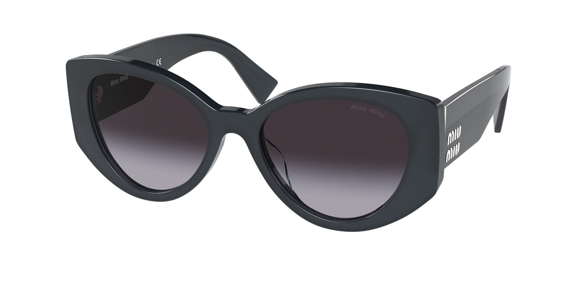 Miu Miu MU03WS Irregular Sunglasses 06U5D1-Grey Opal 53-140-18 - Color Map Grey