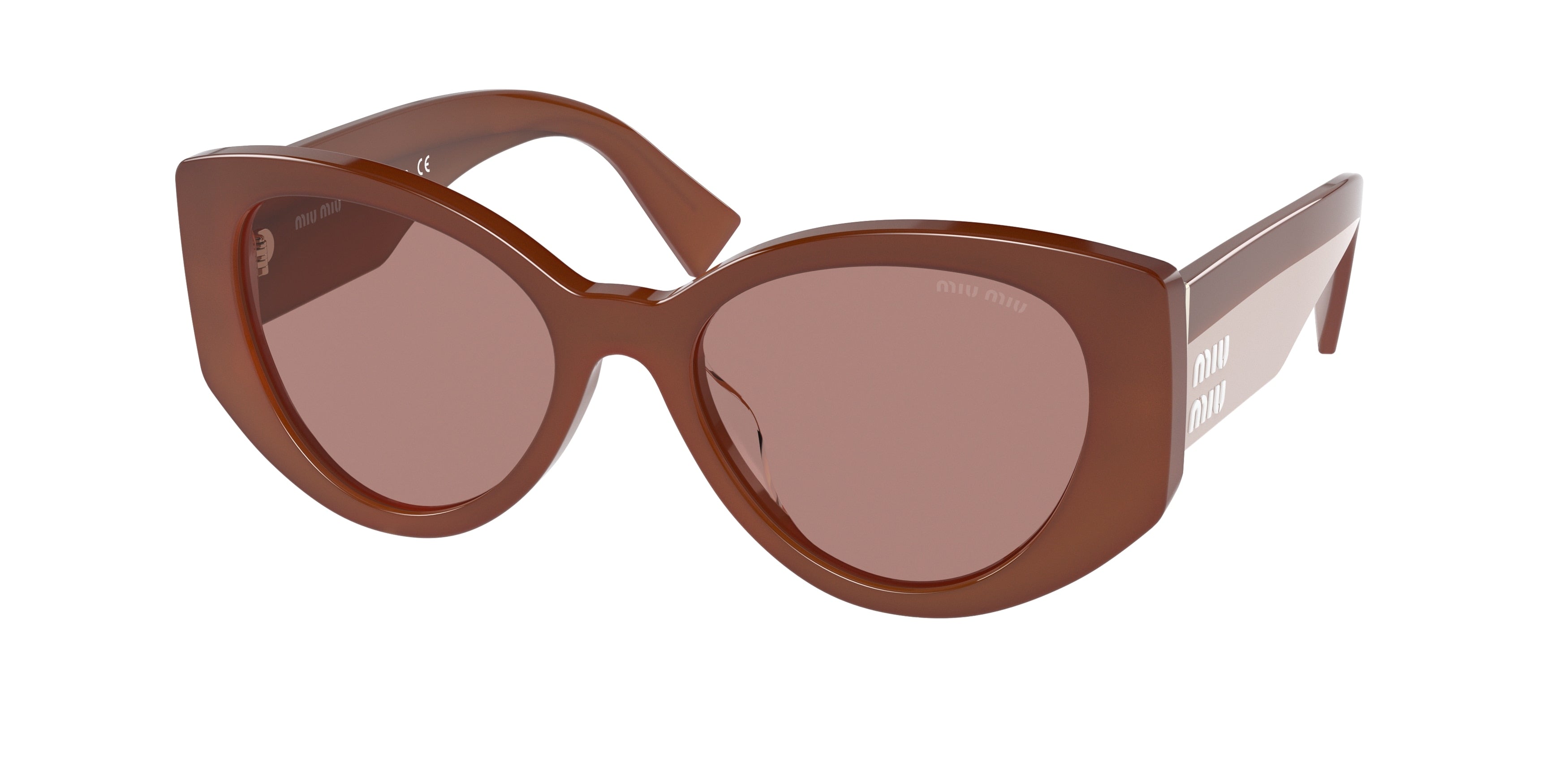 Miu Miu MU03WS Irregular Sunglasses 07X06P-Bordeaux Opal 53-140-18 - Color Map Red