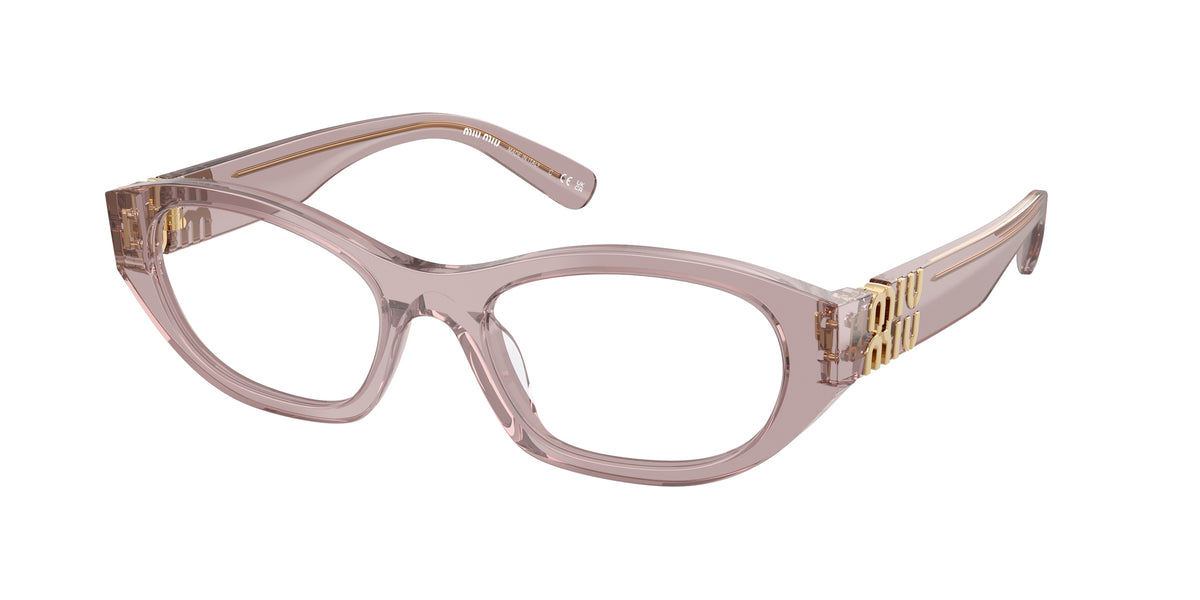 Miu Miu MU03WV Irregular Eyeglasses 12W1O1-Mauve Transparent 53-140-19 - Color Map Violet