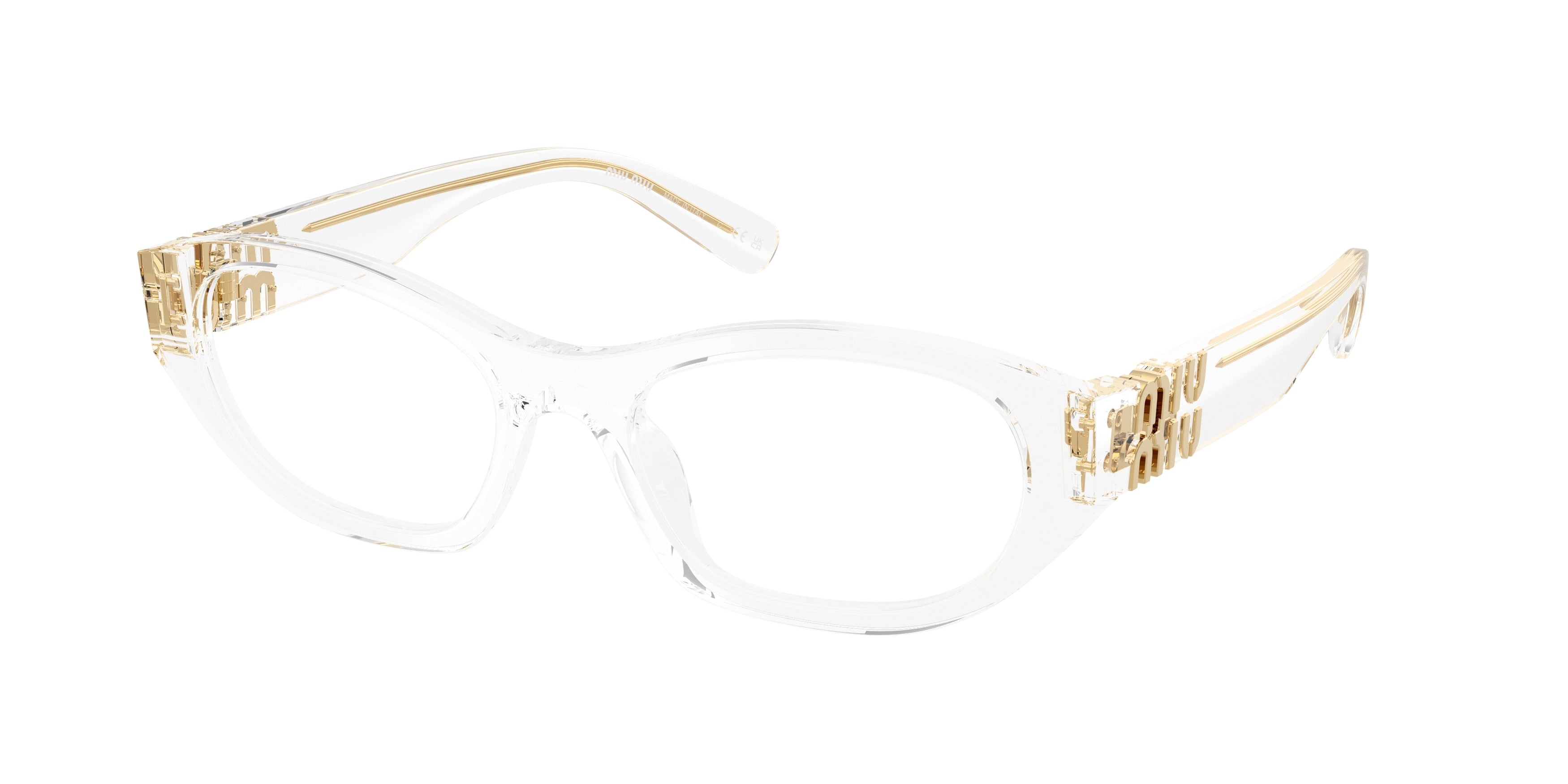 Miu Miu MU03WV Irregular Eyeglasses 15Z1O1-Transparent 53-140-19 - Color Map Transparent