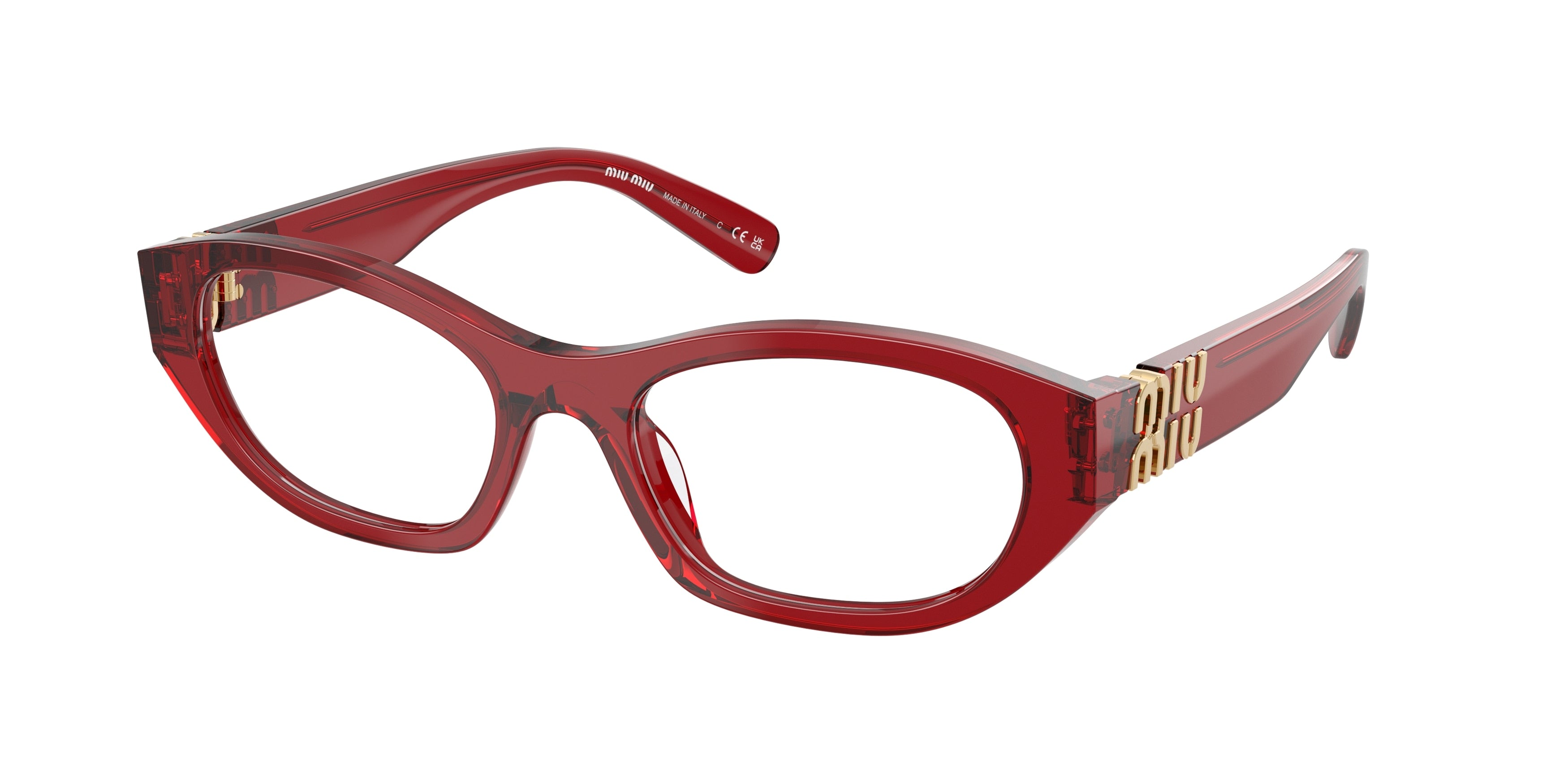 Miu Miu MU03WV Irregular Eyeglasses 25M1O1-Scarlet 53-140-19 - Color Map Violet