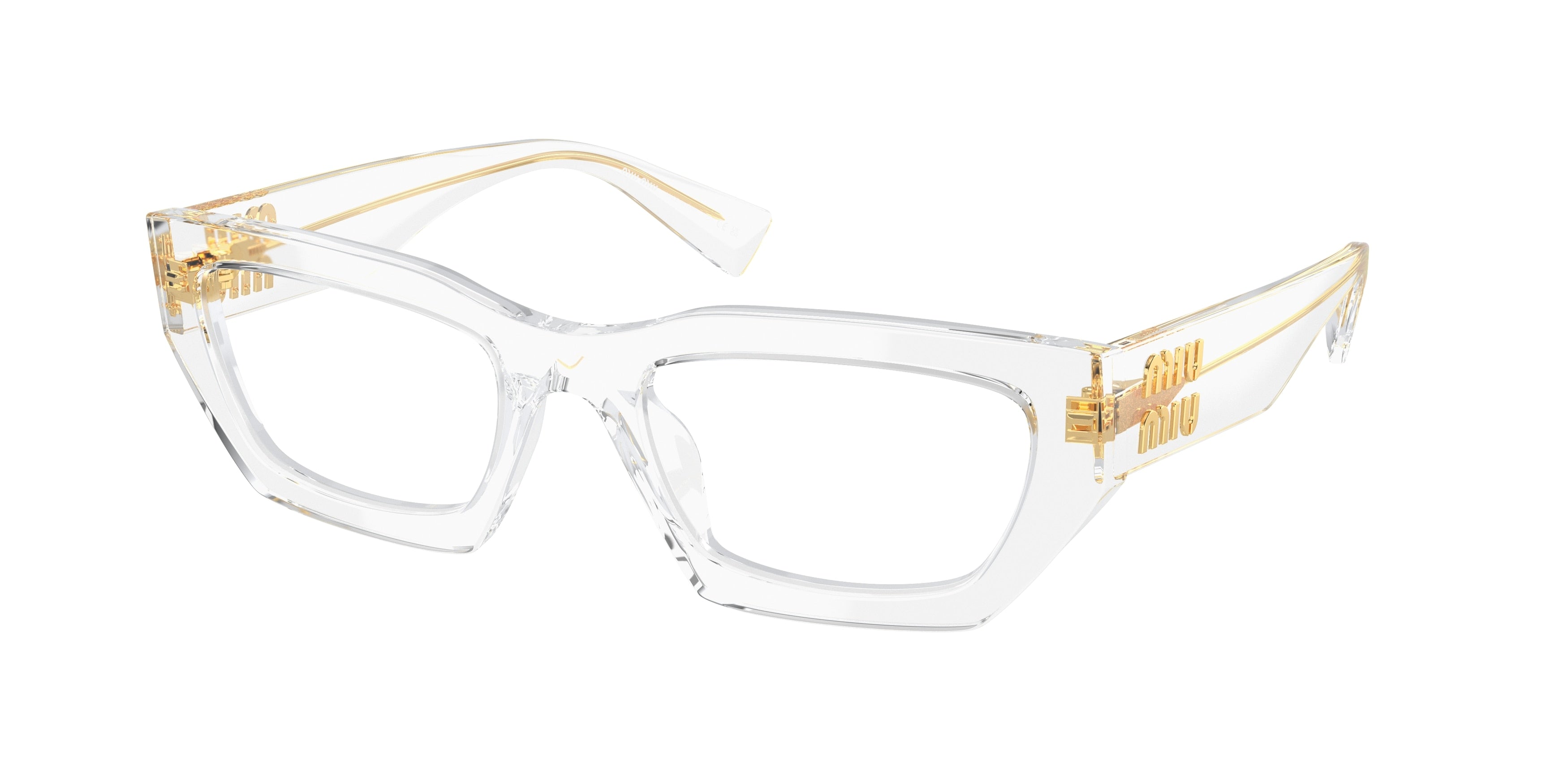 Miu Miu MU03XV Irregular Eyeglasses 2AZ1O1-Trasparent 53-140-20 - Color Map Transparent