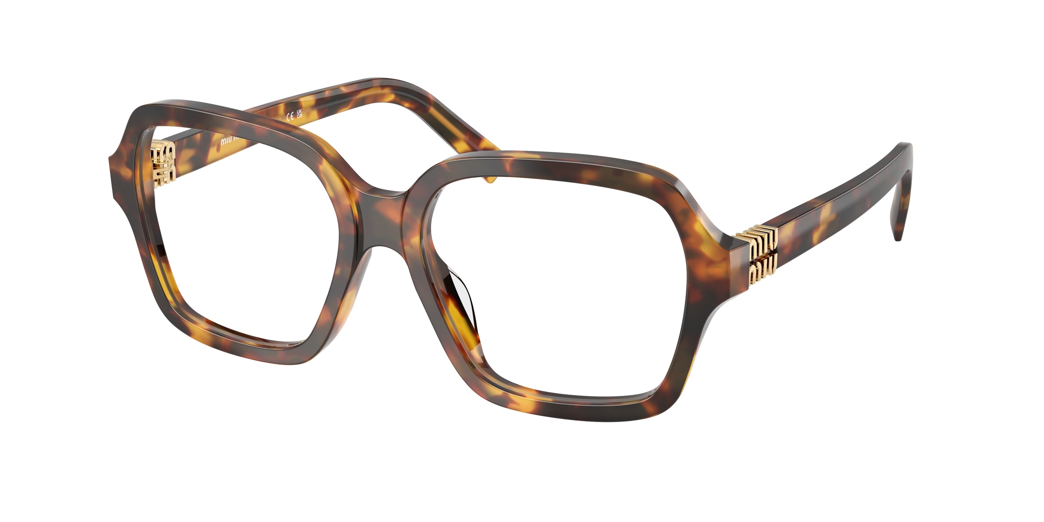 Miu Miu MU03YV Square Eyeglasses  14L1O1-Havana Honey 54-140-17 - Color Map Tortoise