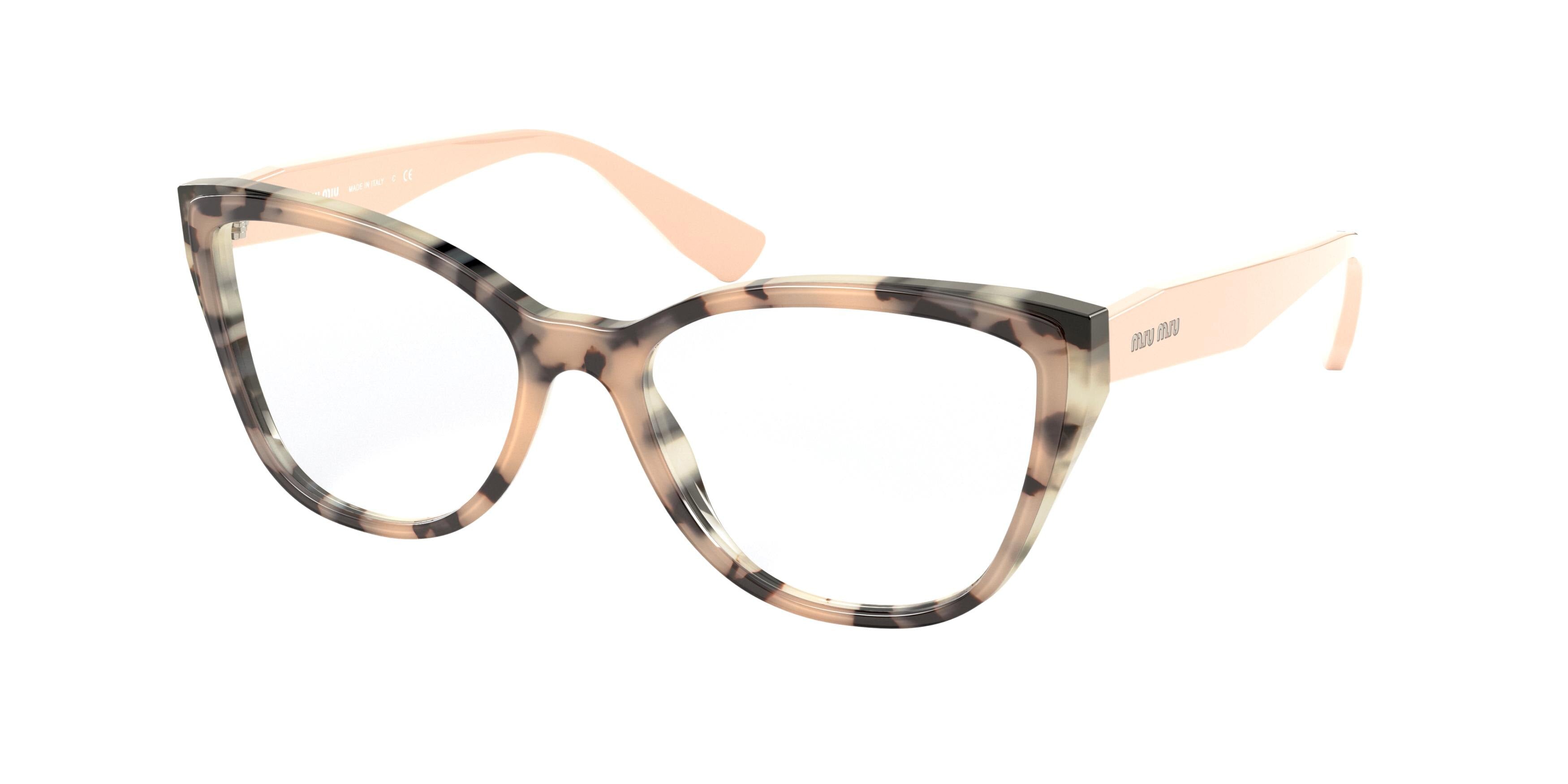 Miu Miu CORE COLLECTION MU04SV Cat Eye Eyeglasses 07D1O1-Havana Pink Top Pink 54-140-17 - Color Map Pink