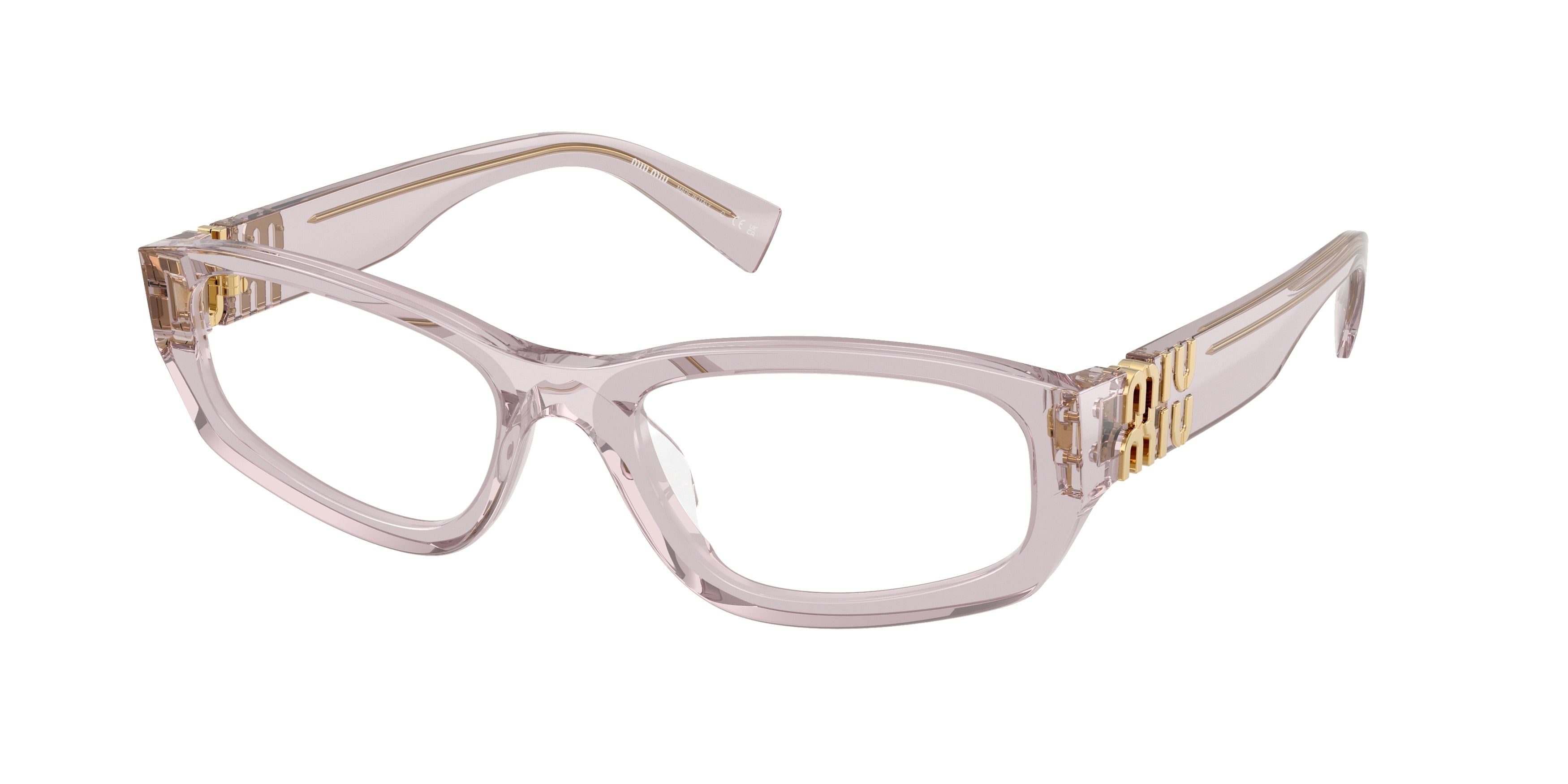 Miu Miu MU04YV Irregular Eyeglasses  12W1O1-Mauve Transparent 54-140-19 - Color Map Violet