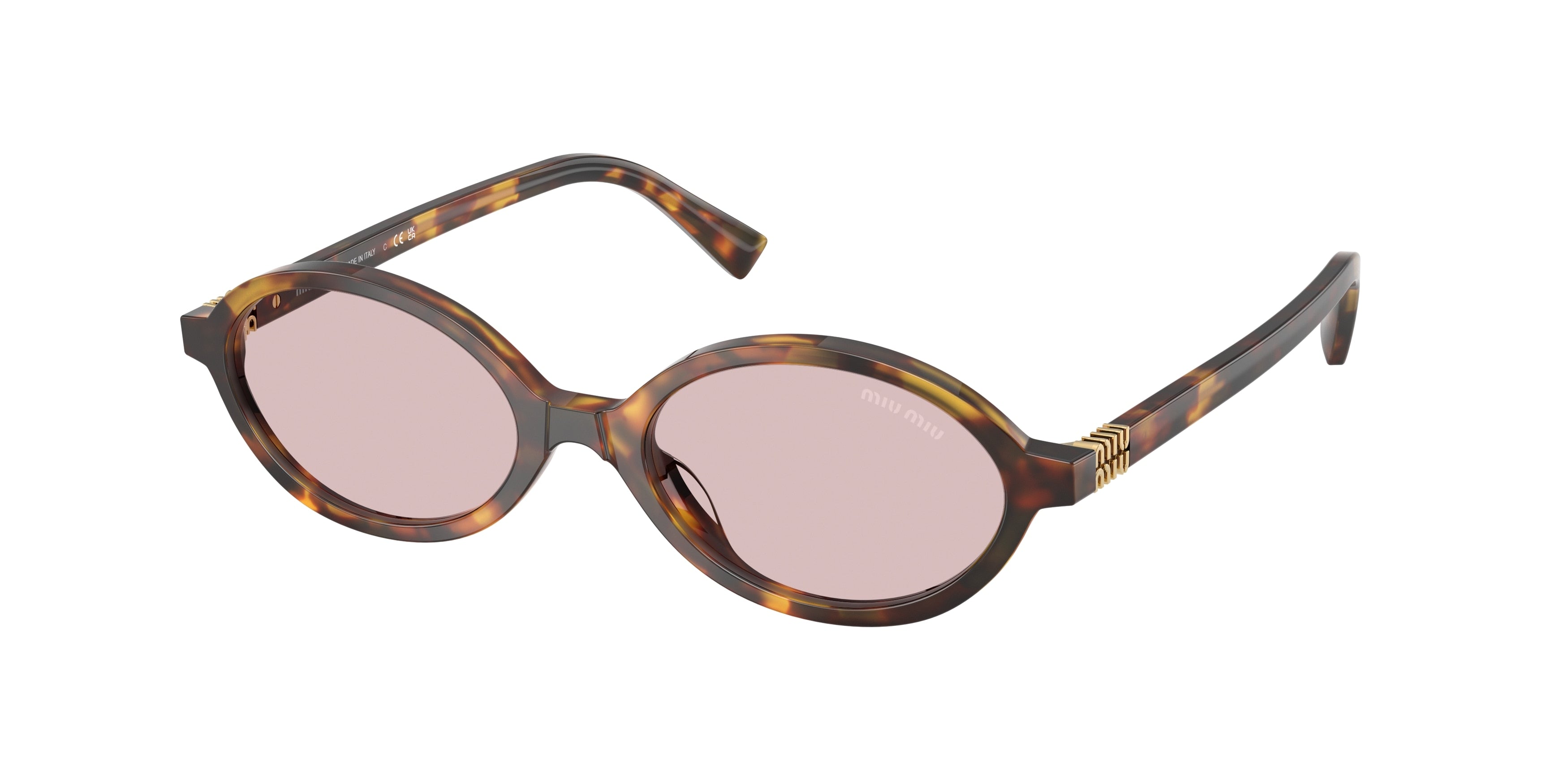 Miu Miu MU04ZSF Oval Sunglasses 14L4I0-Honey Havana 50-140-18 - Color Map Tortoise