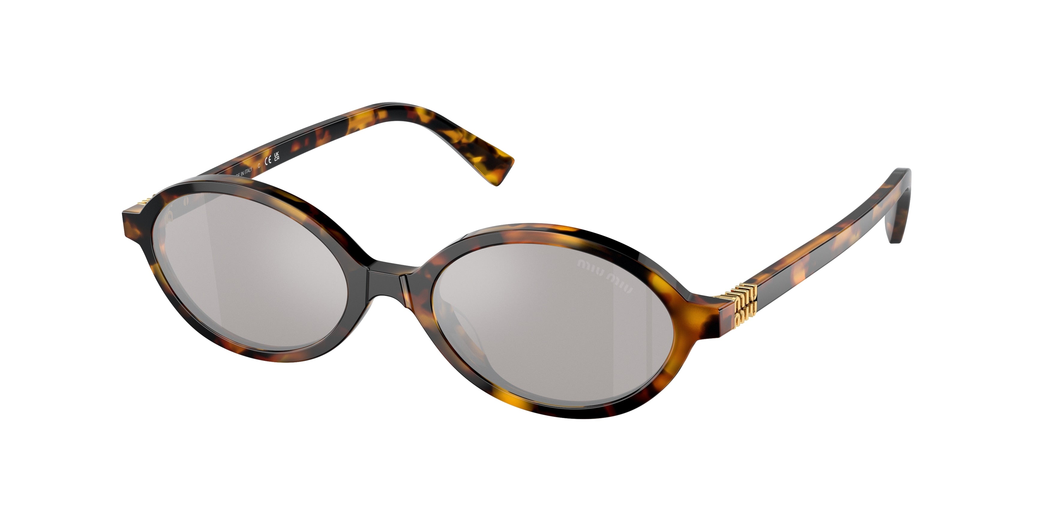 Miu Miu MU04ZSF Oval Sunglasses VAU07F-Honey Havana 50-140-18 - Color Map Tortoise