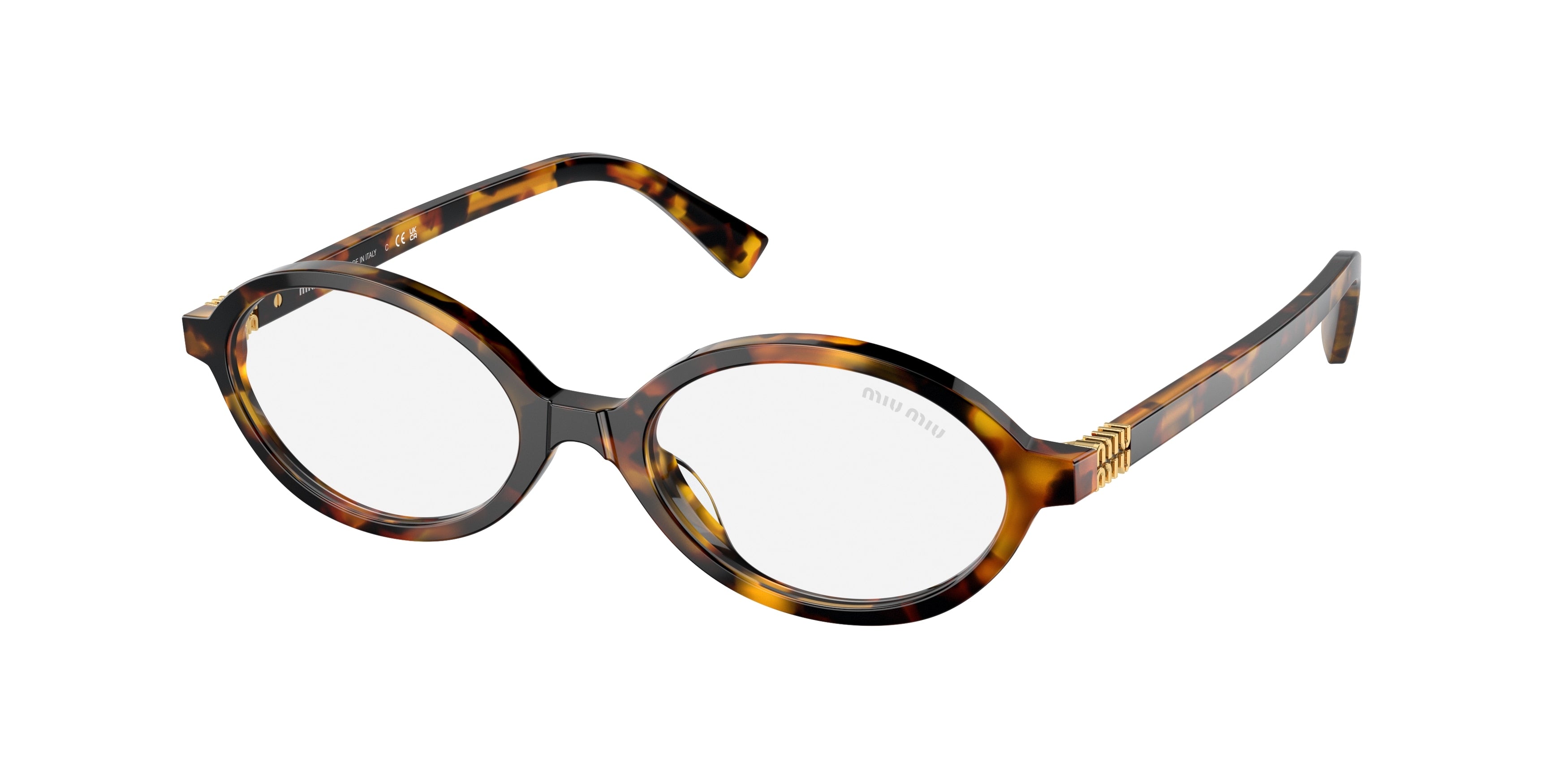 Miu Miu MU04ZSF Oval Sunglasses VAU08N-Honey Havana 50-140-18 - Color Map Tortoise