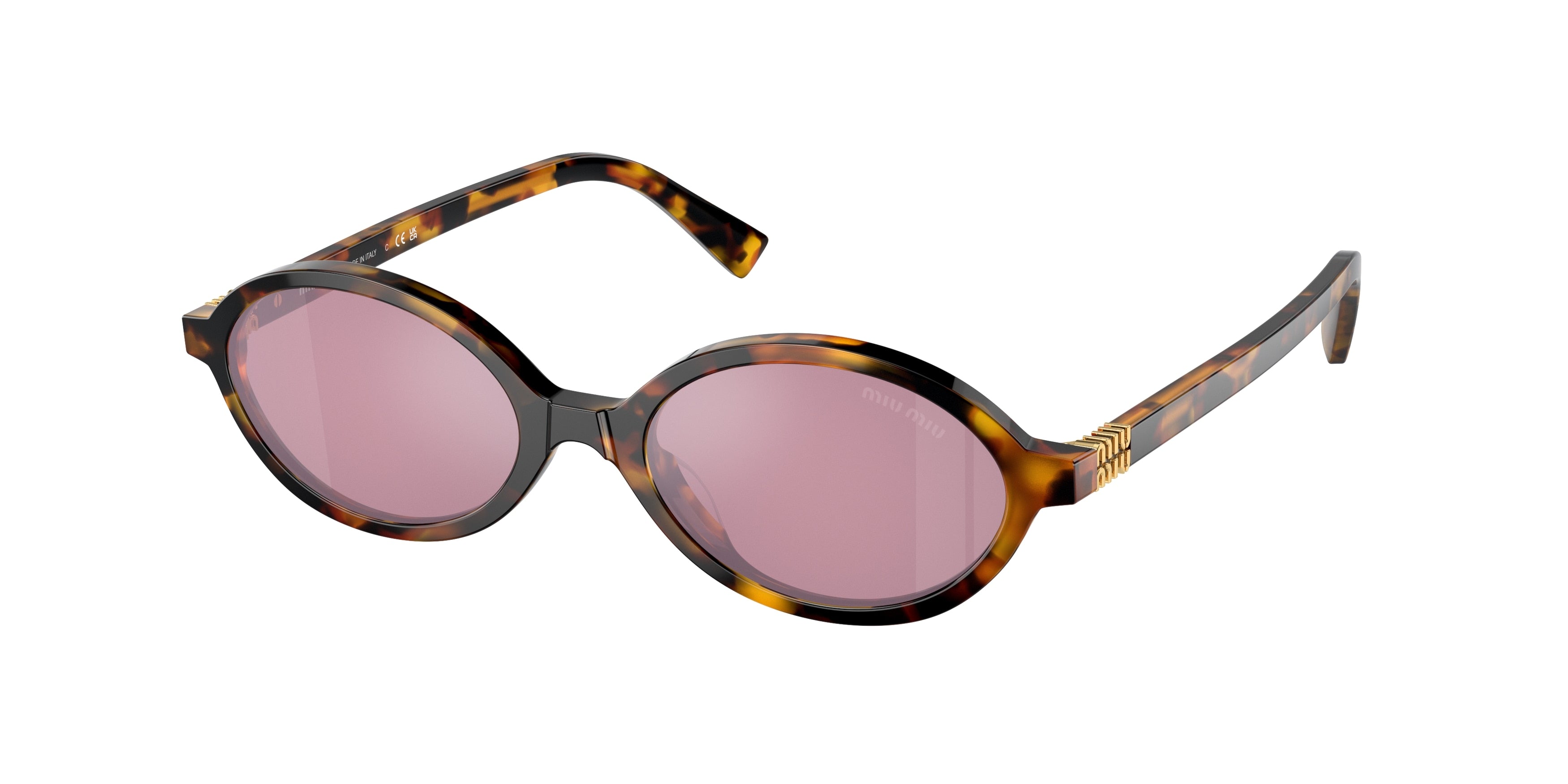 Miu Miu MU04ZS Oval Sunglasses VAU50D-Honey Havana 50-140-18 - Color Map Tortoise