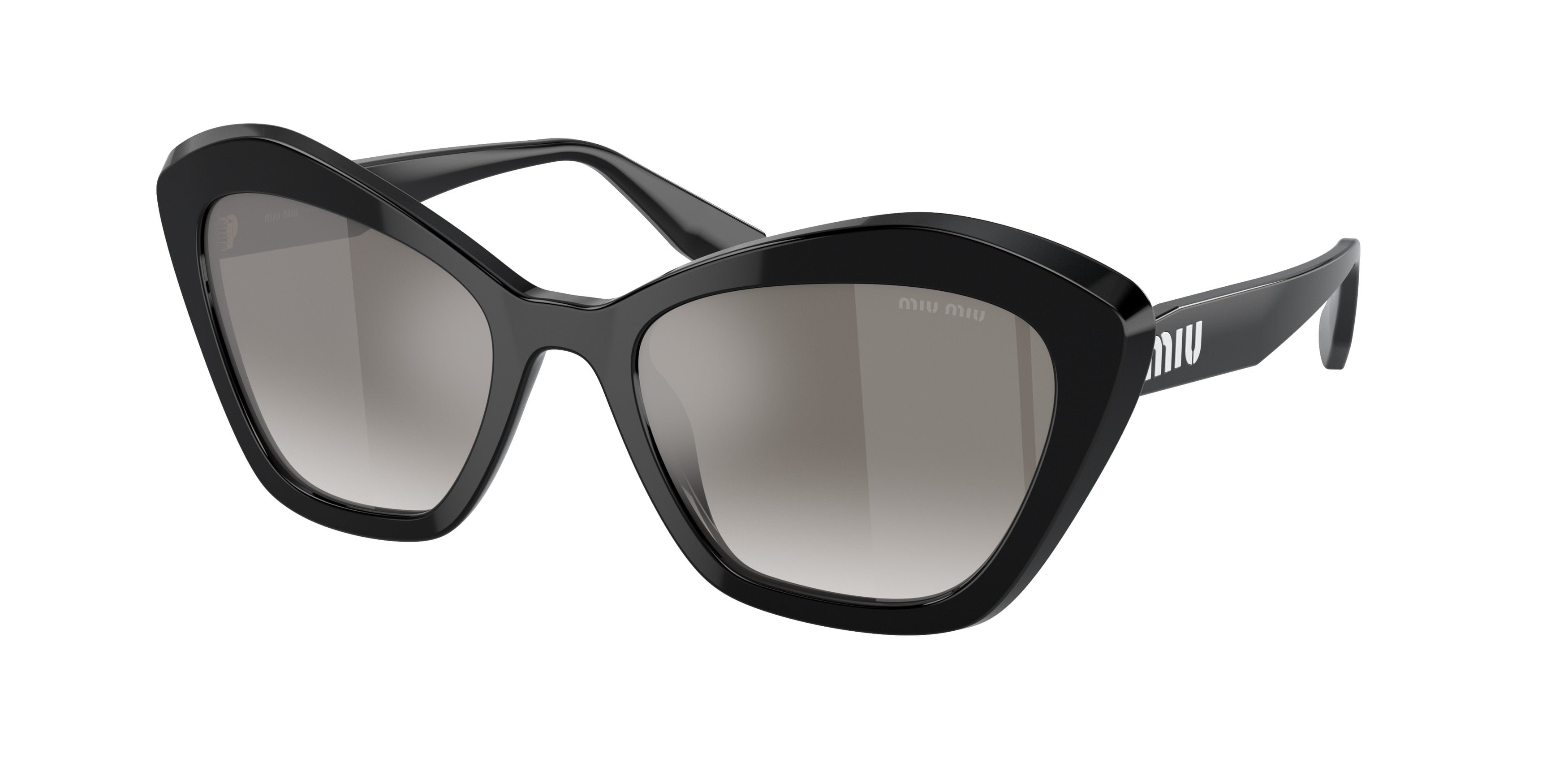 Miu Miu CORE COLLECTION MU05US Irregular Eyeglasses 1AB5O0-Black 55-140-20 - Color Map Black