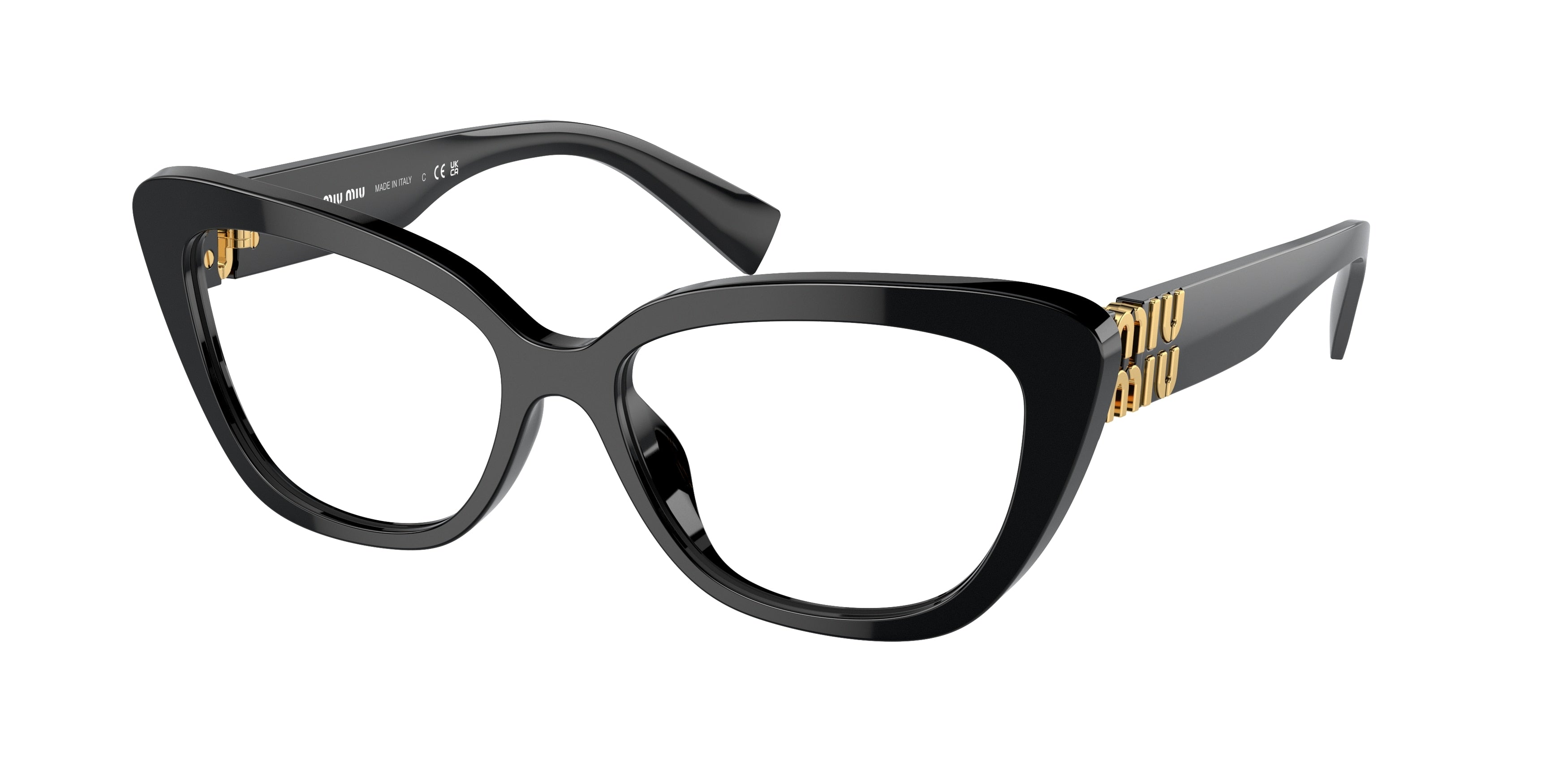 Miu Miu MU05VV Cat Eye Eyeglasses 1AB1O1-Black 55-140-16 - Color Map Black