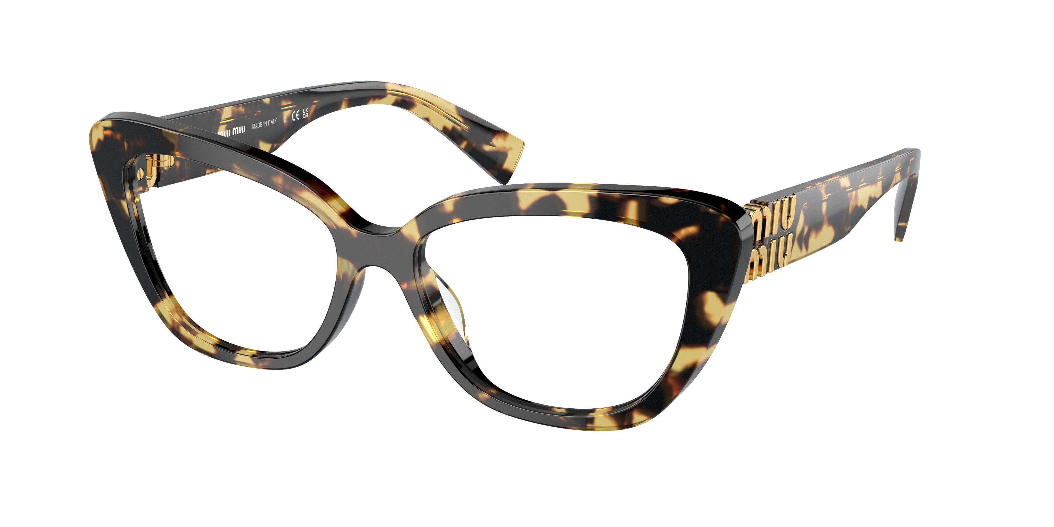 Miu Miu MU05VV Cat Eye Eyeglasses 7S01O1-Light Havana 55-140-16 - Color Map Tortoise