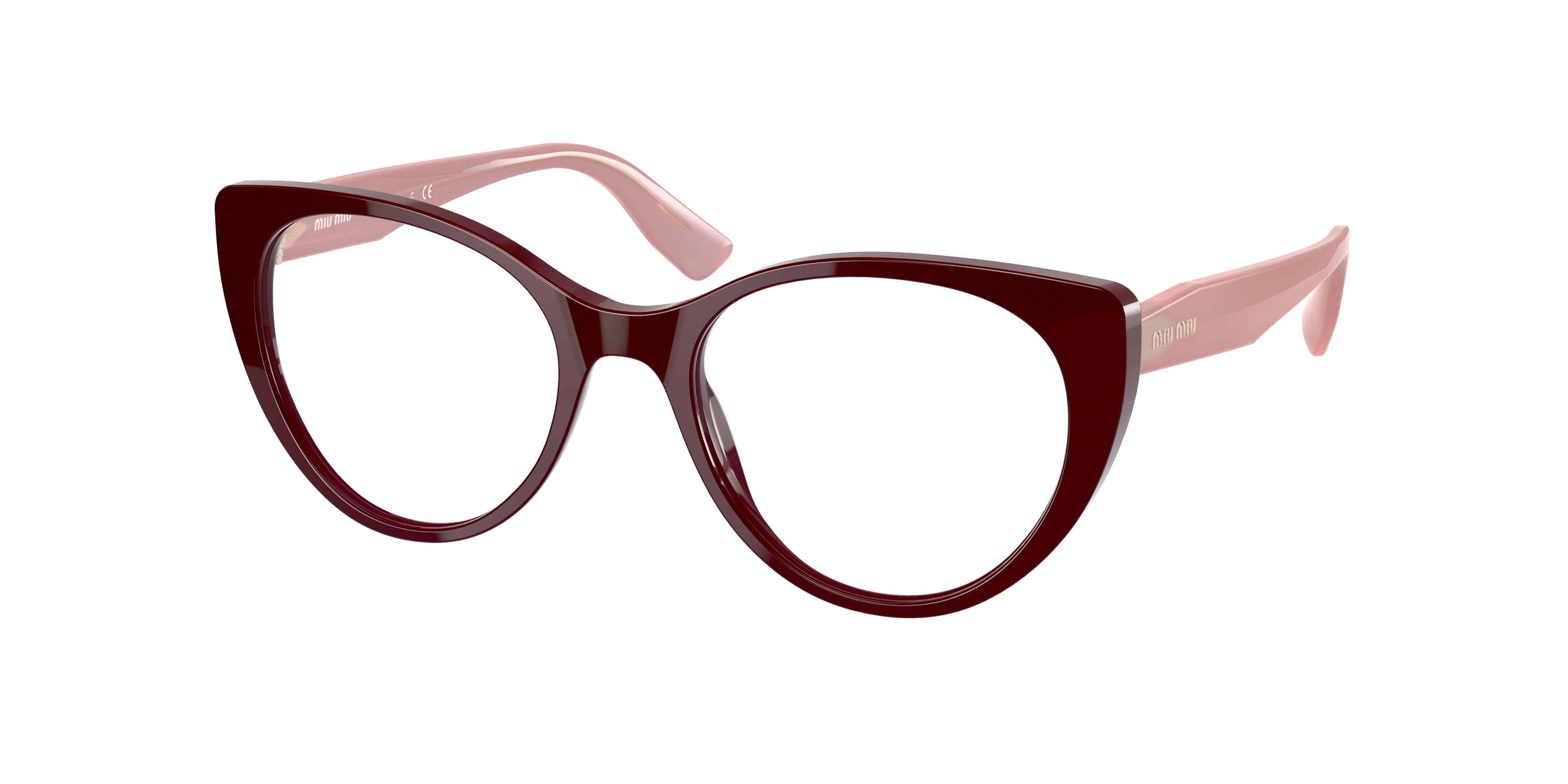 Miu Miu MU06TVA Cat Eye Eyeglasses  USH1O1-Bordeaux 50-140-18 - Color Map Red