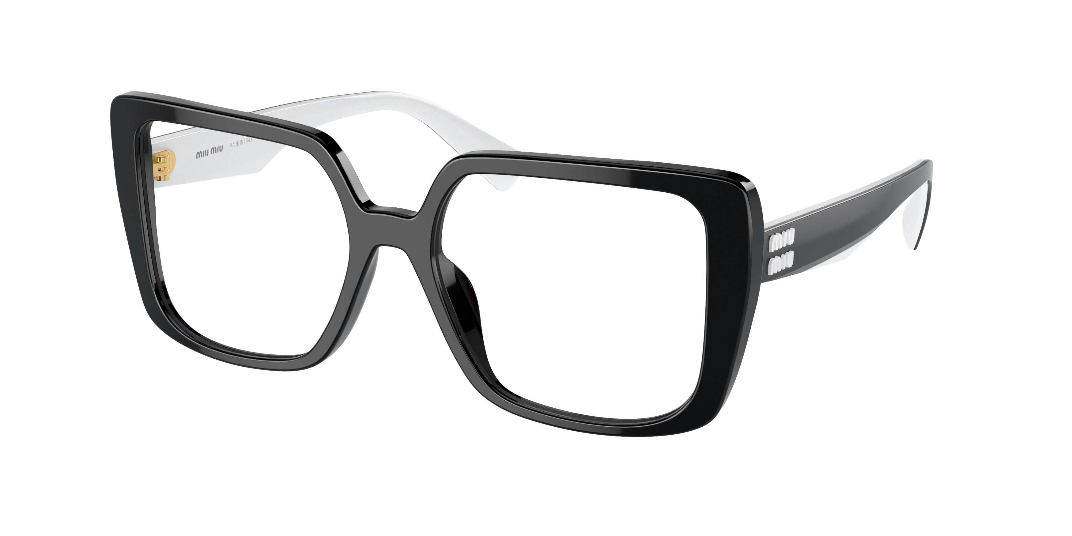 Miu Miu MU06VV Square Eyeglasses 10G1O1-Black 54-140-17 - Color Map Black