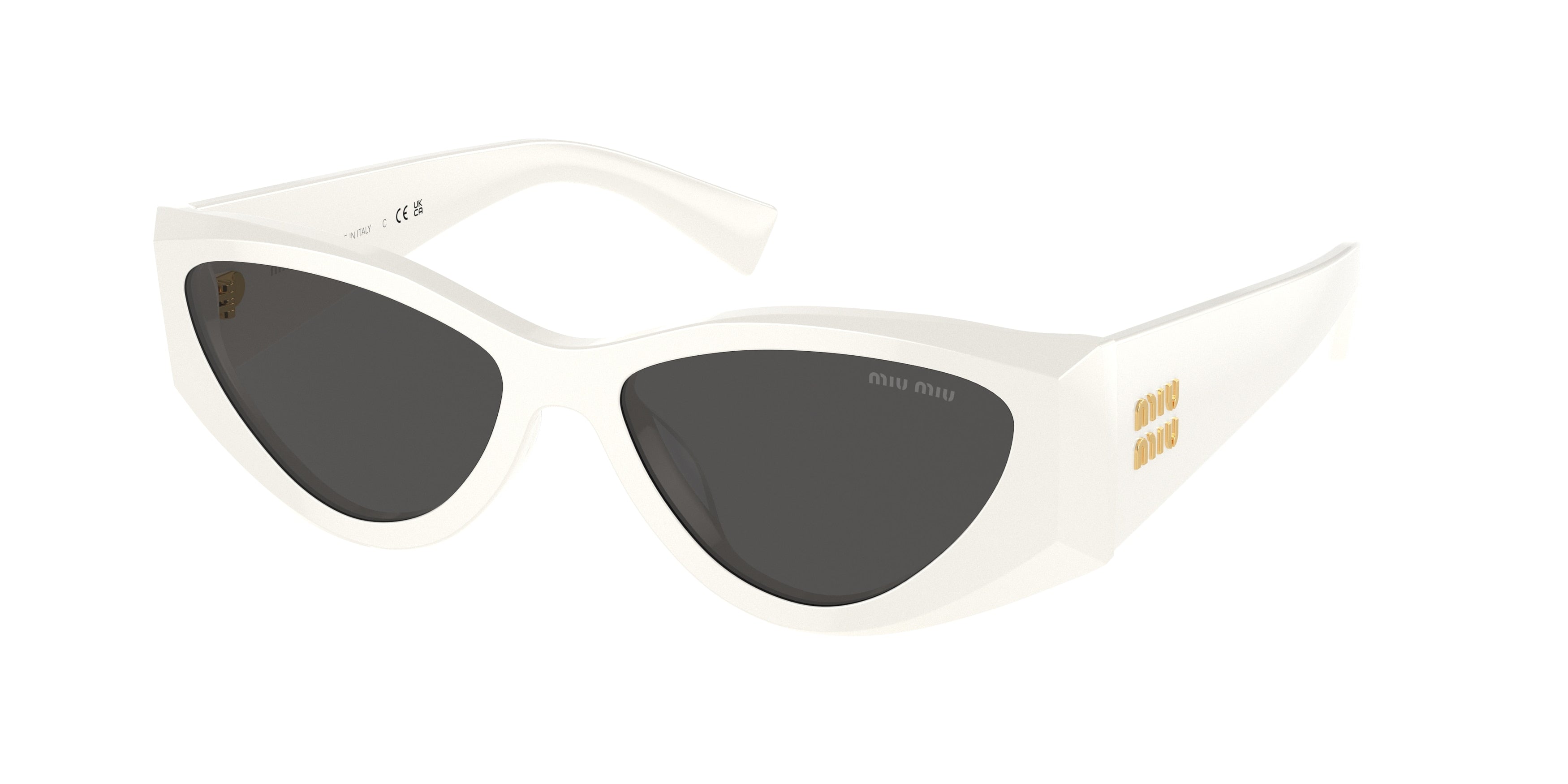 Miu Miu MU06YS Cat Eye Sunglasses  1425S0-White 54-140-16 - Color Map White
