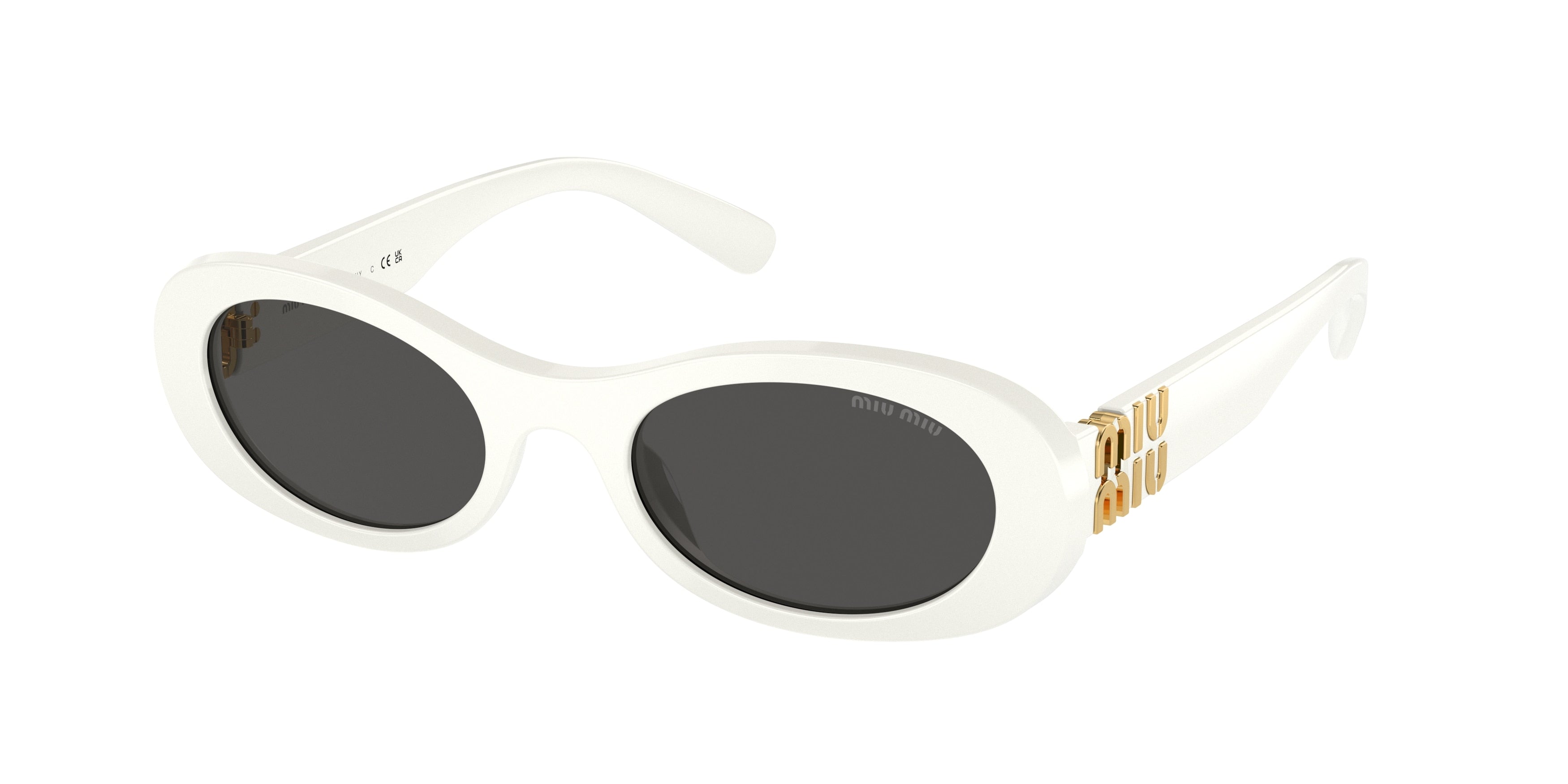 Miu Miu MU06ZS Oval Sunglasses 1425S0-White Ivory 50-140-20 - Color Map White