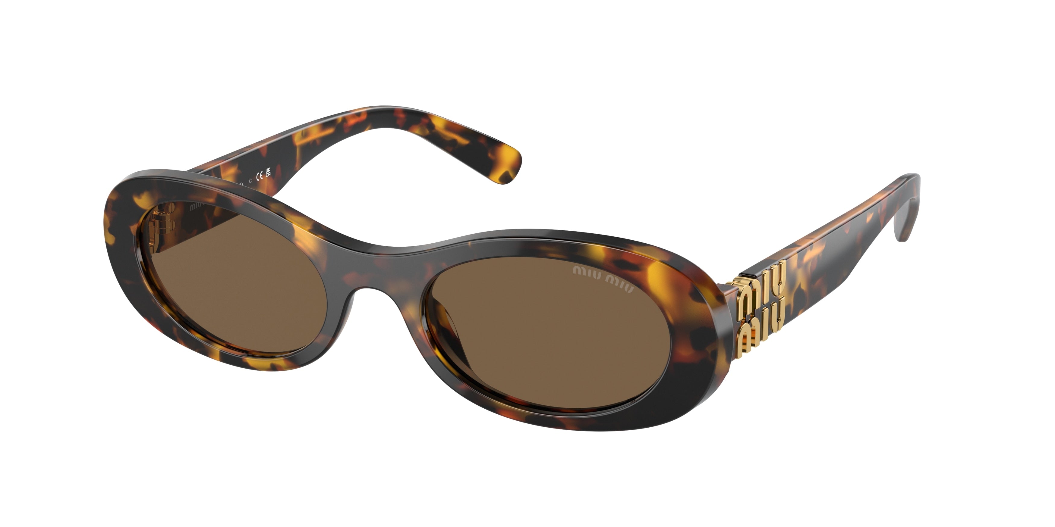 Miu Miu MU06ZS Oval Sunglasses VAU06B-Havana 50-140-20 - Color Map Tortoise