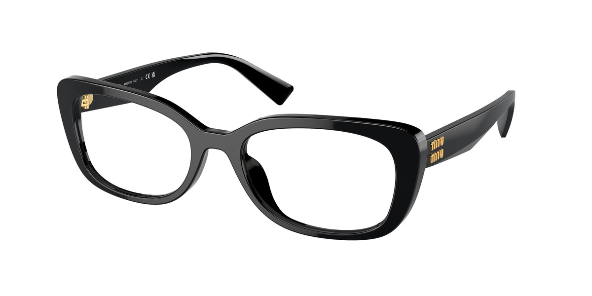 Miu Miu MU07VV Rectangle Eyeglasses 1AB1O1-Black 55-140-19 - Color Map Black