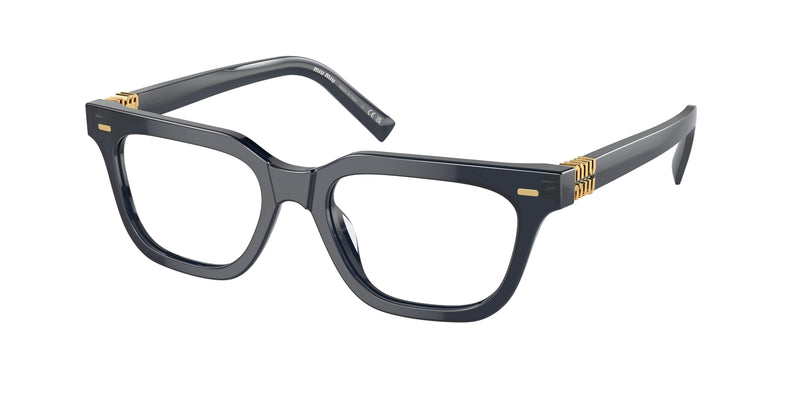 Miu Miu MU07XV Rectangle Eyeglasses 08Q1O1-Blue Crystal 53-140-18 - Color Map Blue