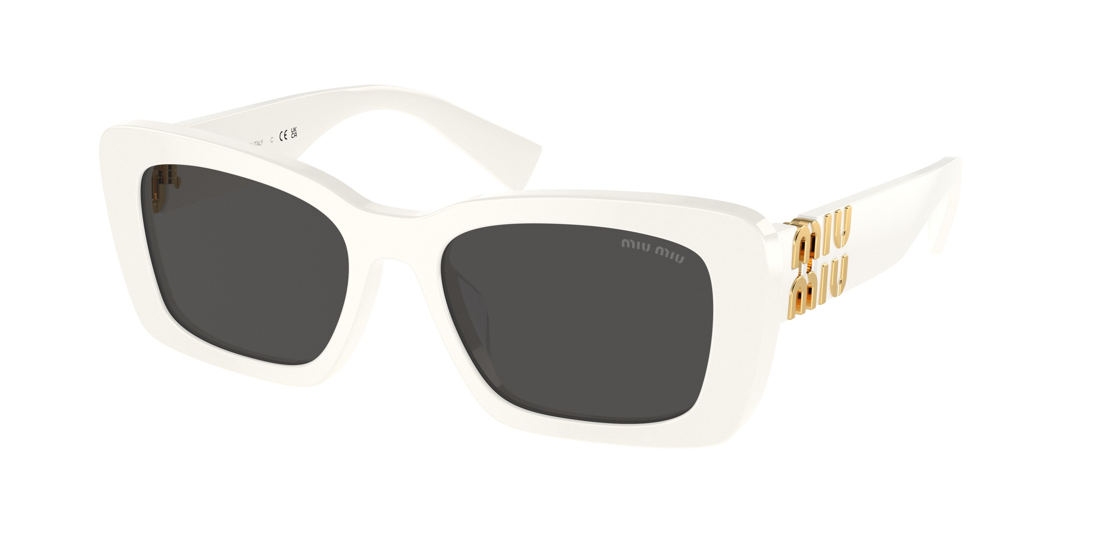 Miu Miu MU07YS Rectangle Sunglasses 1425S0-White 53-135-18 - Color Map White