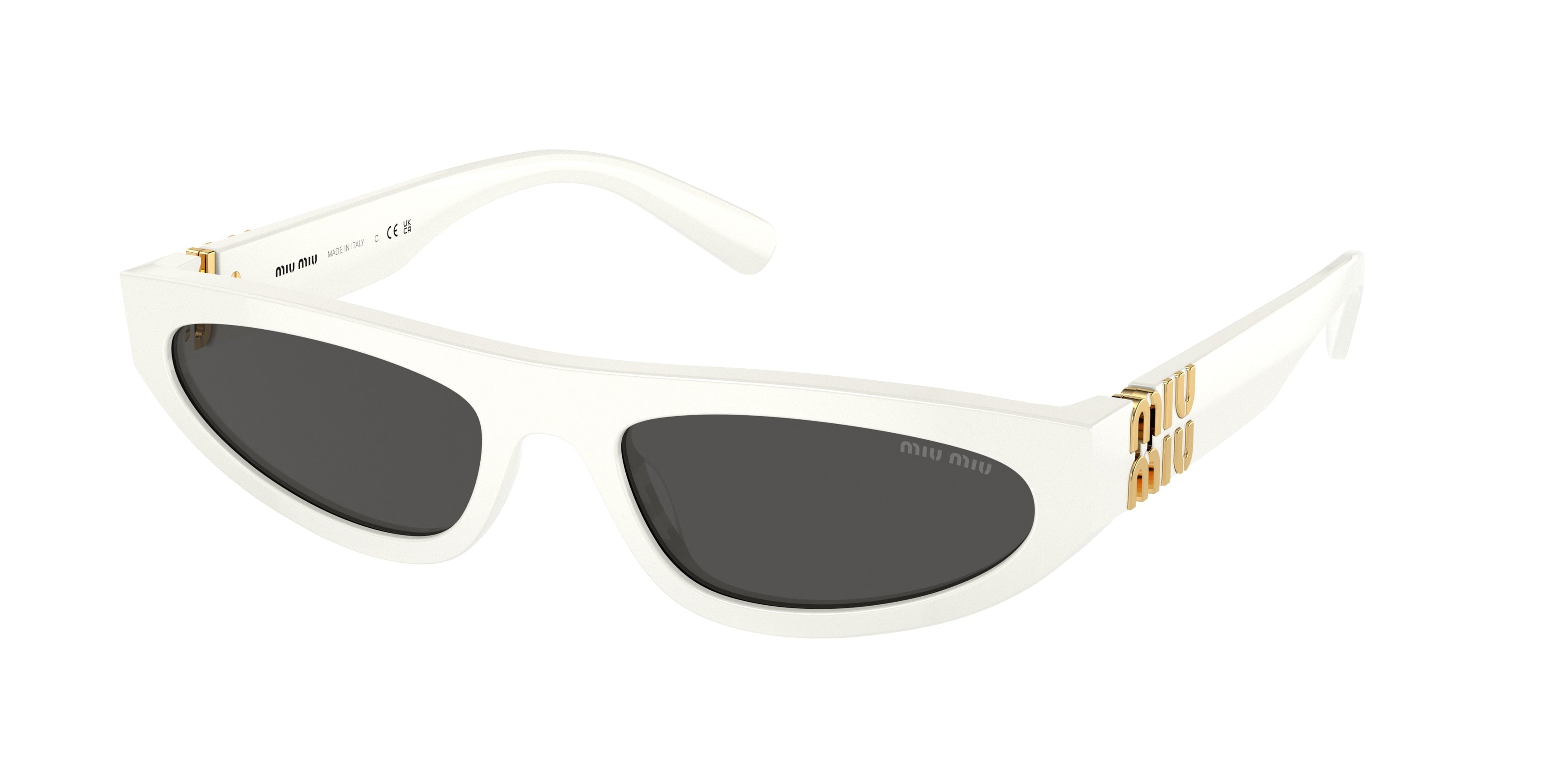 Miu Miu MU07ZS Irregular Sunglasses  1425S0-White Ivory 56-140-19 - Color Map White