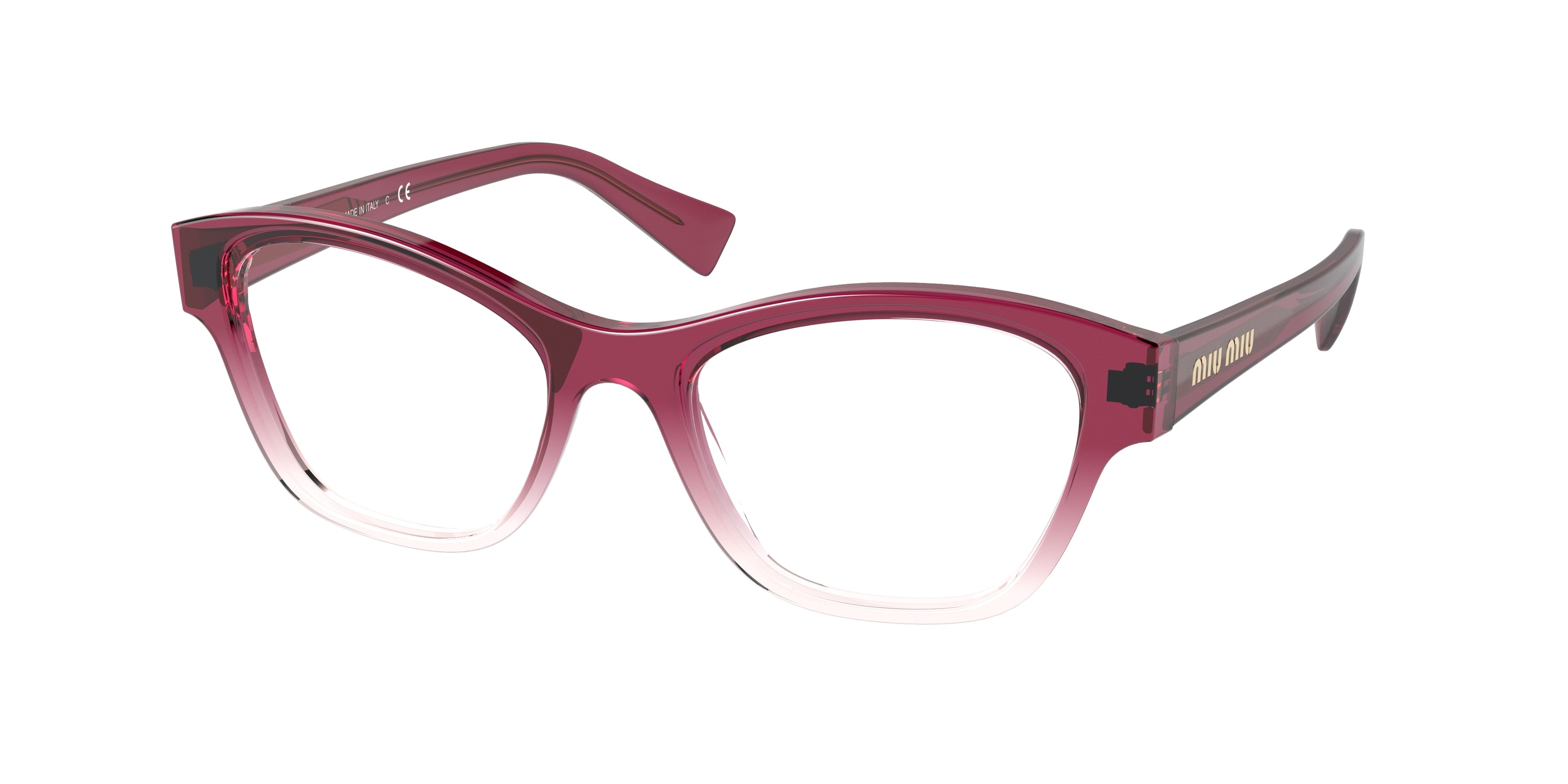 Miu Miu MU08TV Square Eyeglasses 04T1O1-Gradient Bordeaux 52-140-19 - Color Map Red