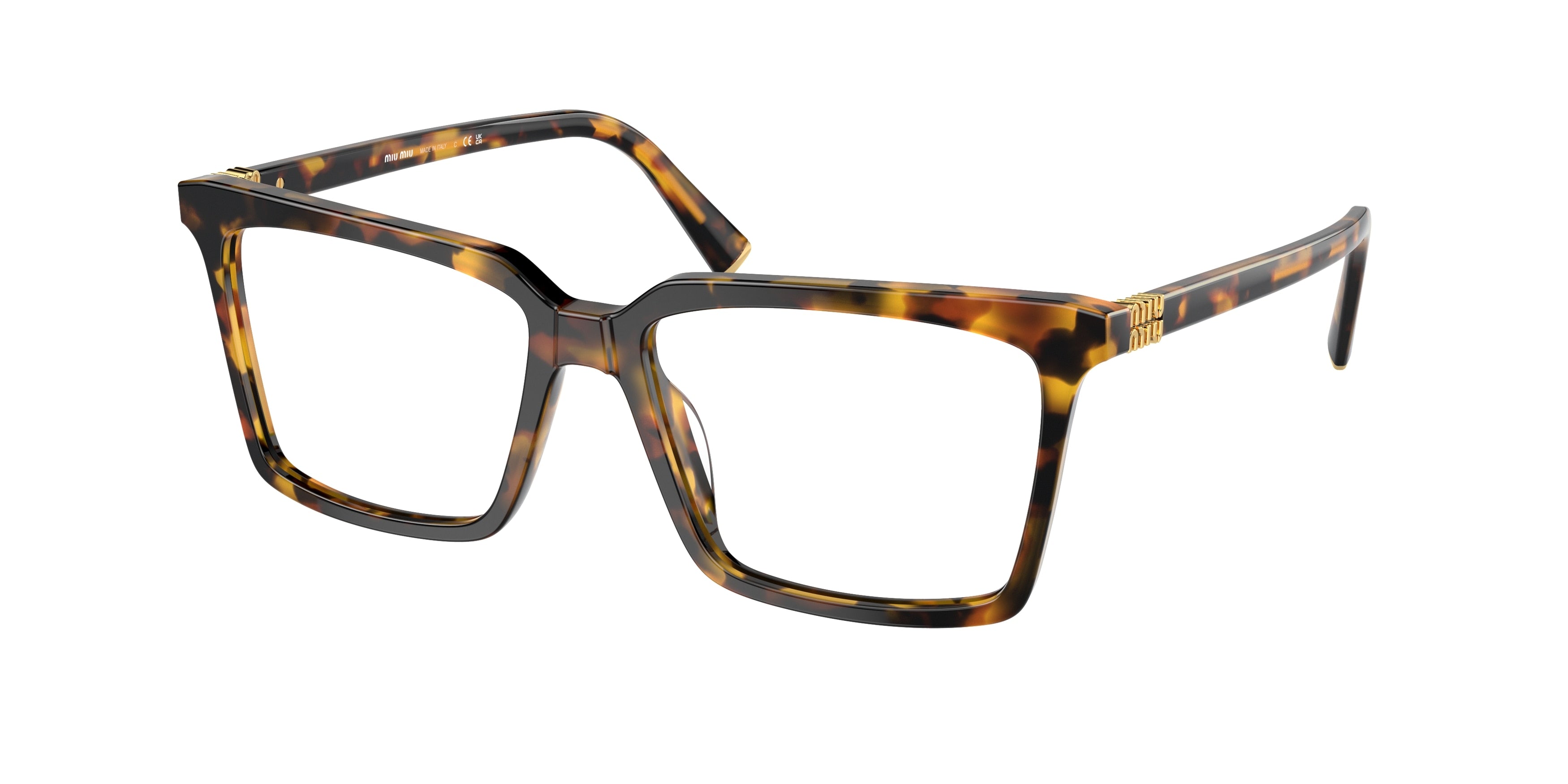 Miu Miu MU08XV Square Eyeglasses VAU1O1-Honey Havana 54-140-16 - Color Map Tortoise